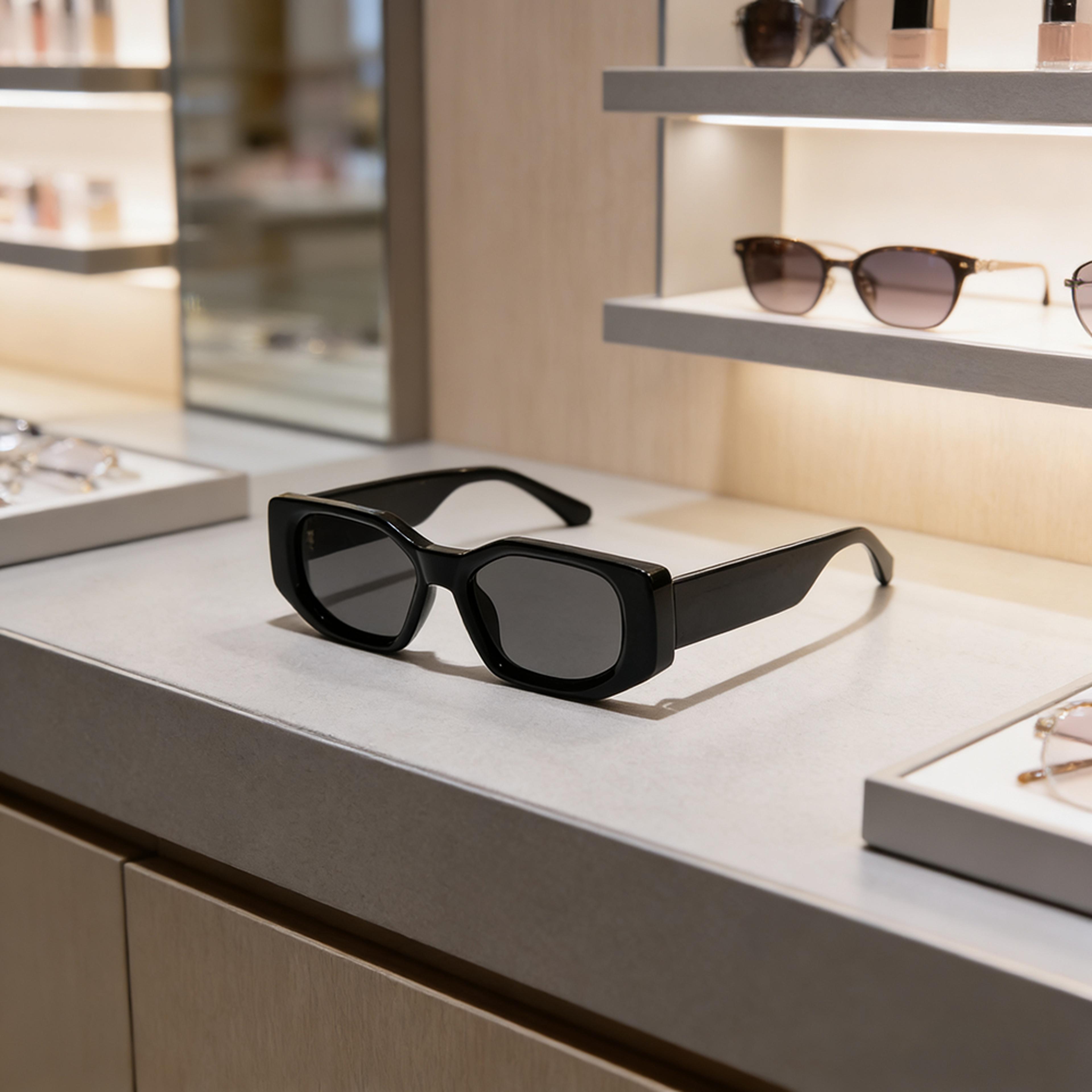 classic retro sunglasses with bold irregular thick frame for men & women