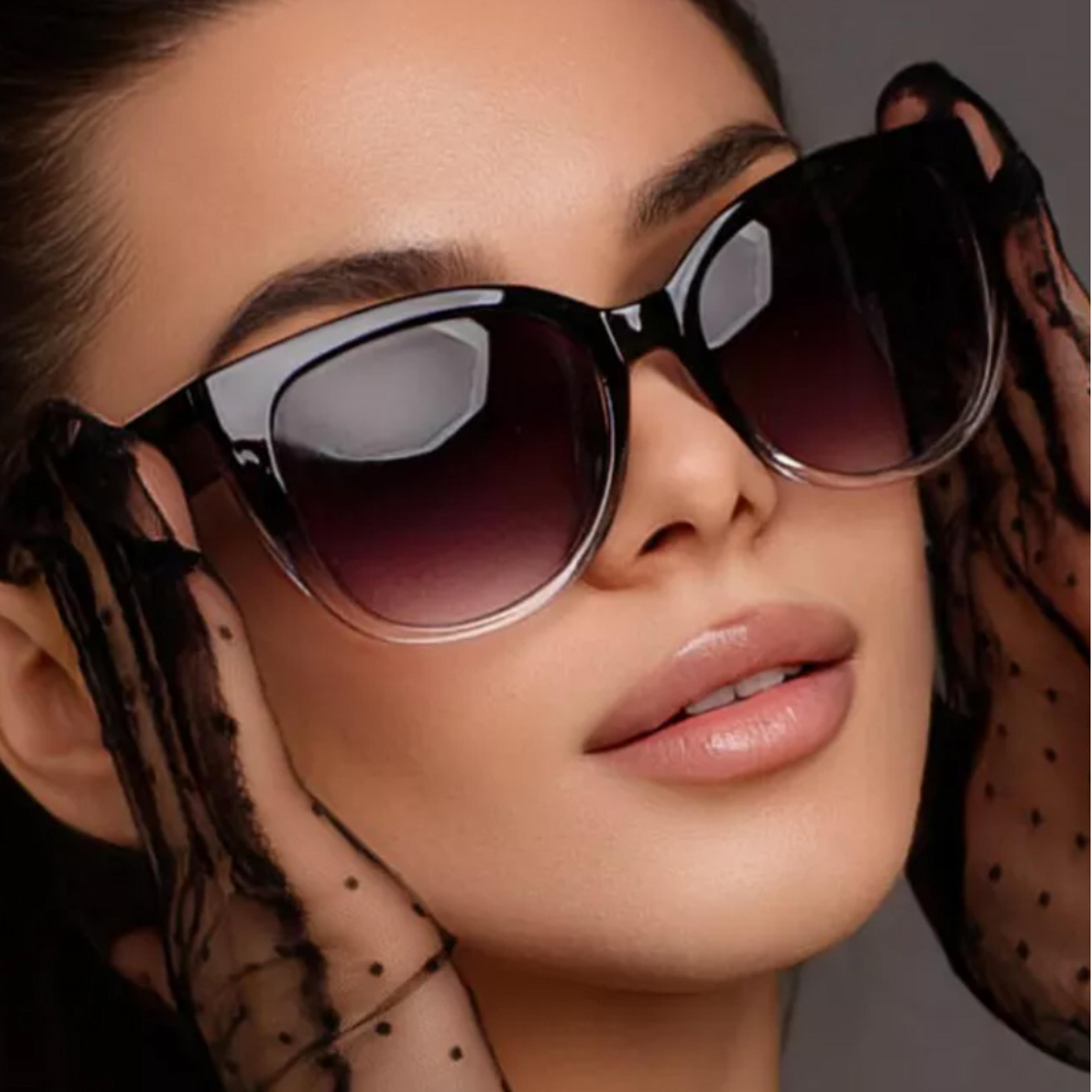 retro cat eye sunglasses for women with gradient uv lenses