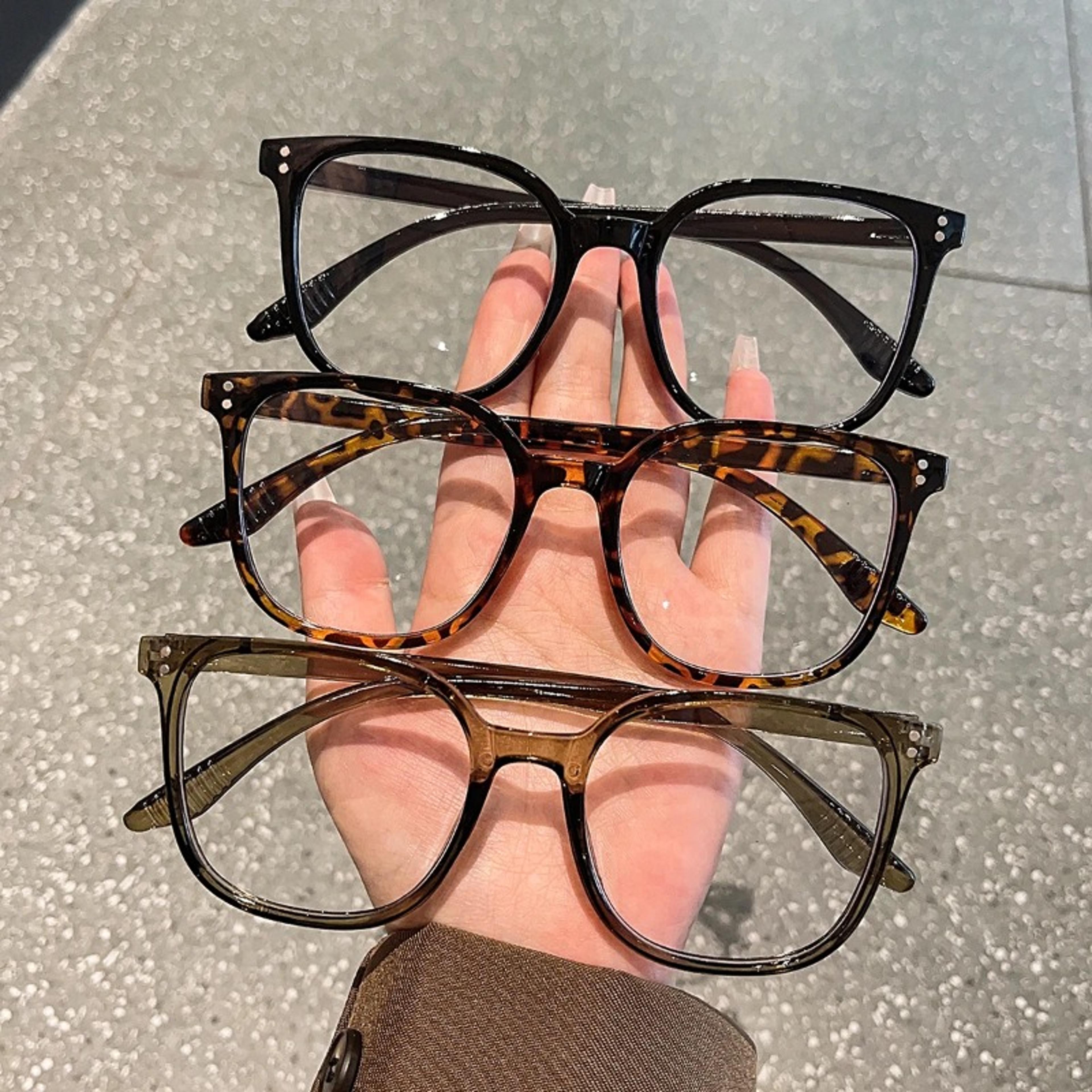 classic square frame glasses clear lens fashion eyeglasses for men & women