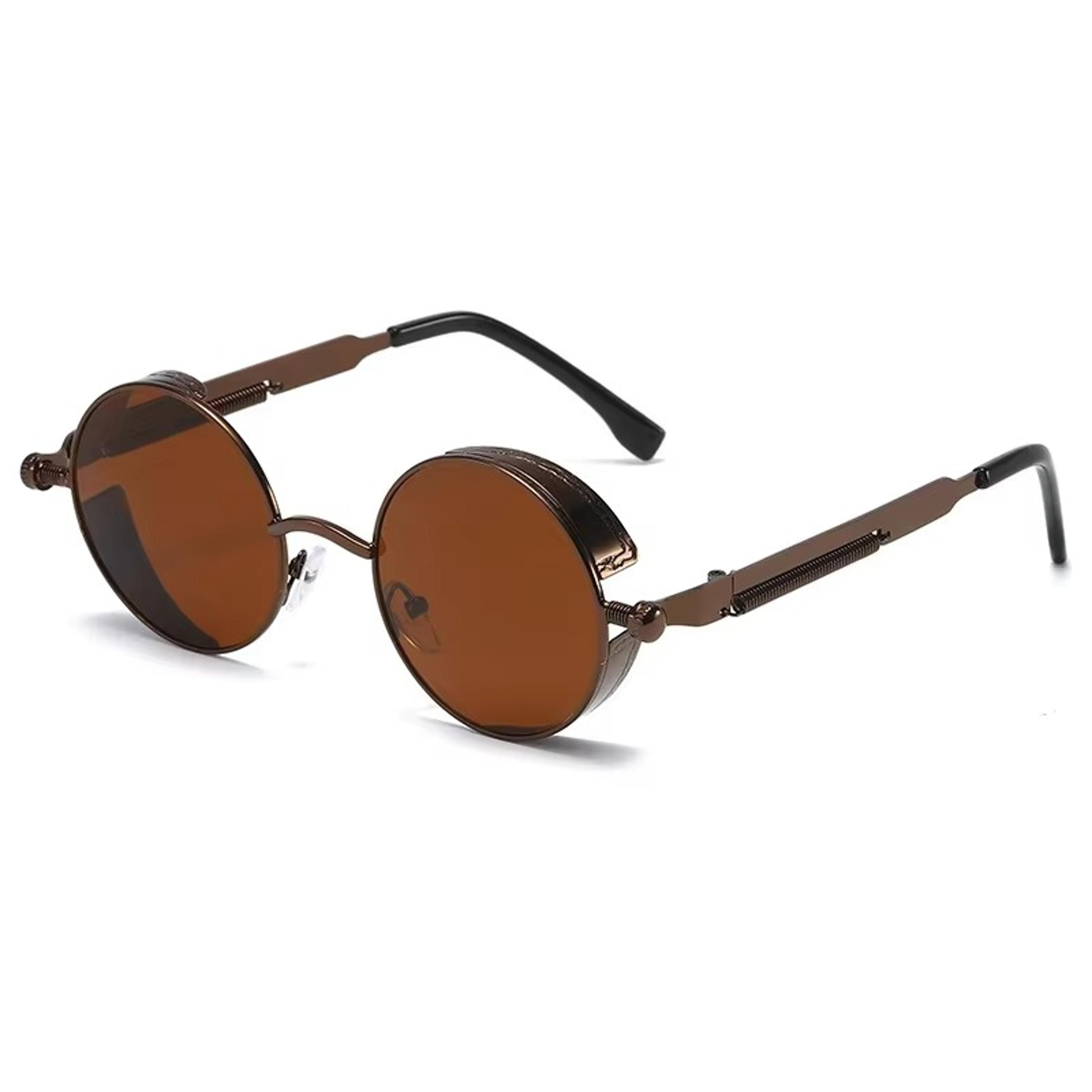 steampunk round frame sunglasses retro goth uv protection eyewear for men & women
