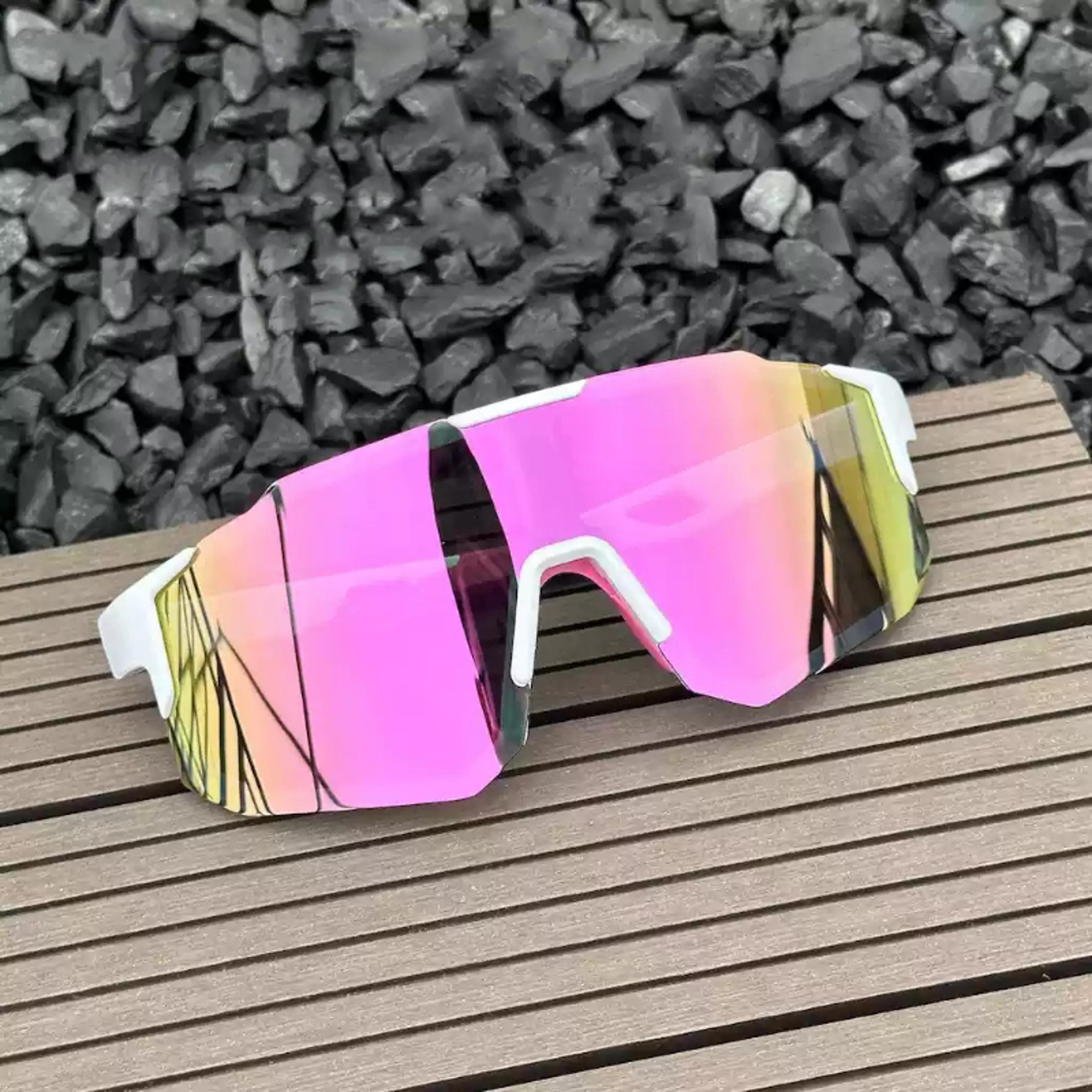 uv cycling sunglasses large frame sports goggles for running, hiking & outdoor adventures