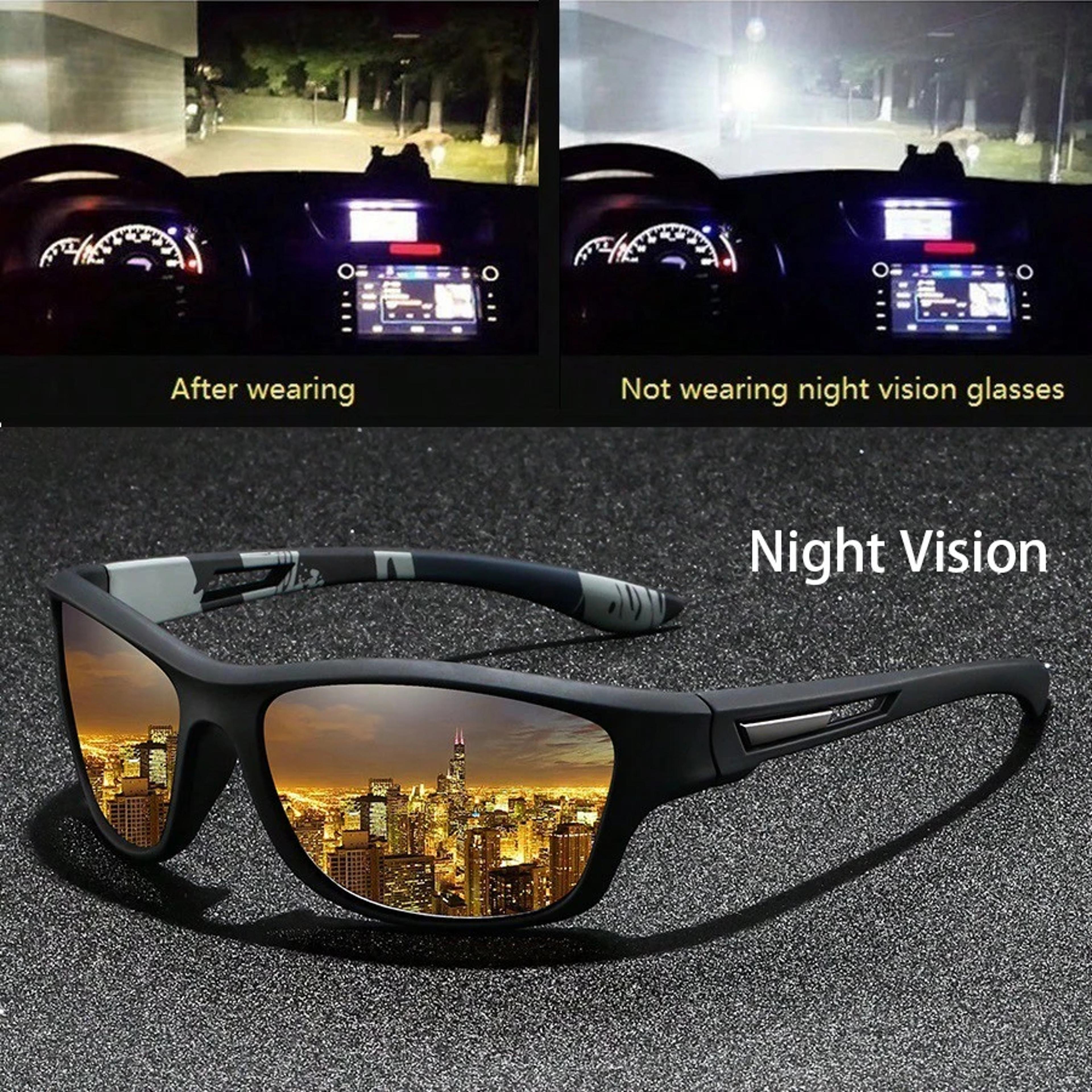 night vision driving glasses anti glare yellow lens uv protection sunglasses for men & women
