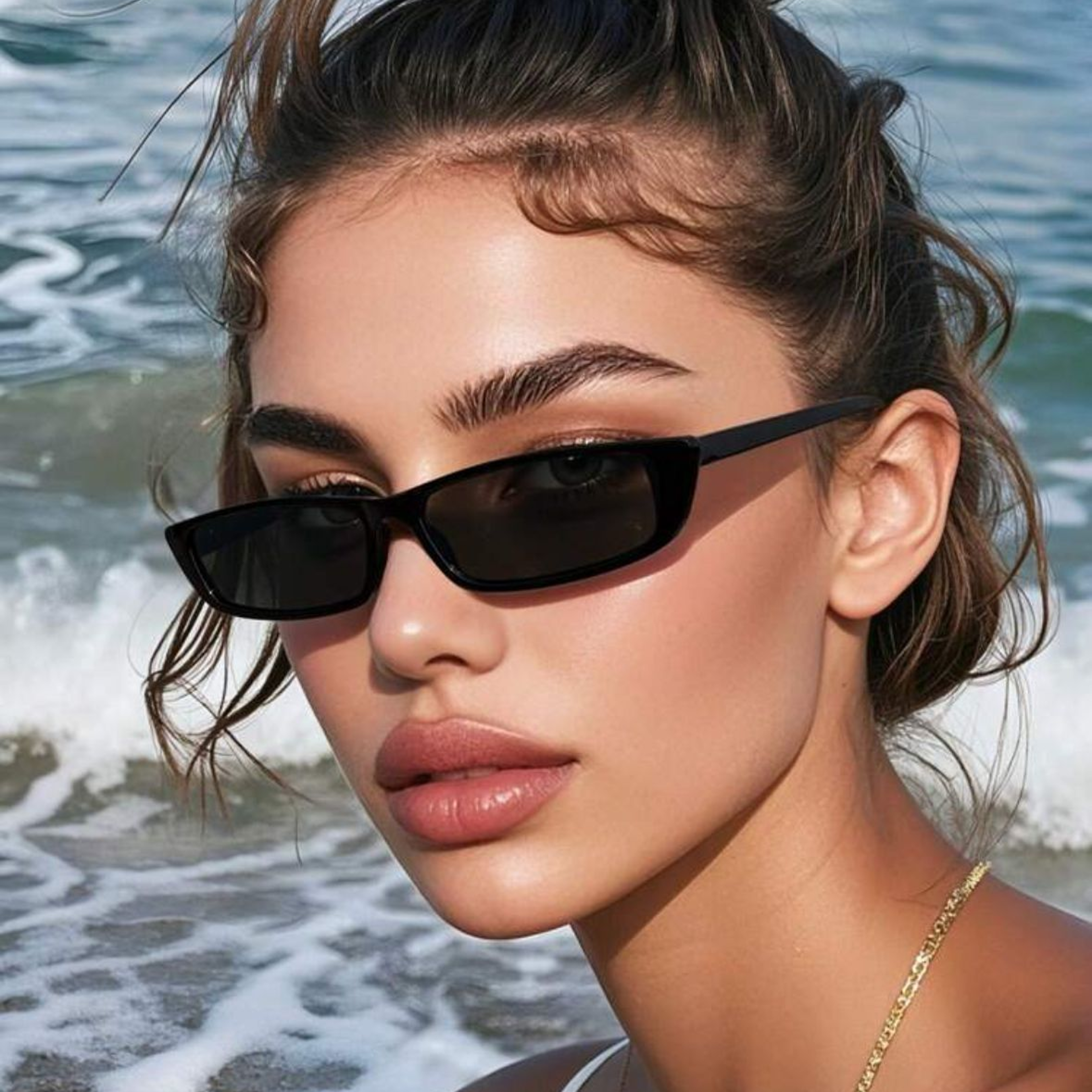 luxury small rectangle sunglasses for women uv retro fashion eyewear