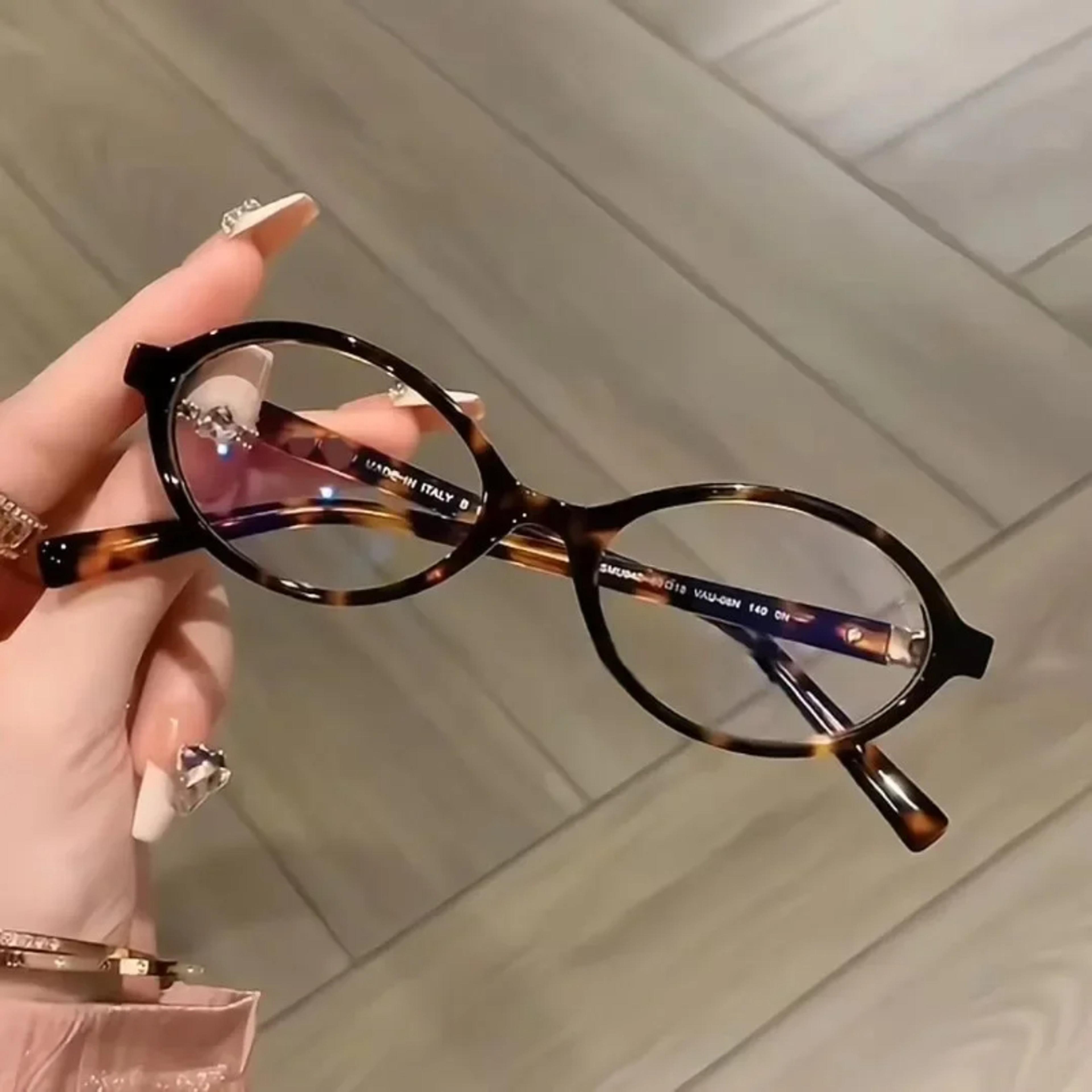 retro blue light glasses for women oval frame glasses for computer & everyday wear
