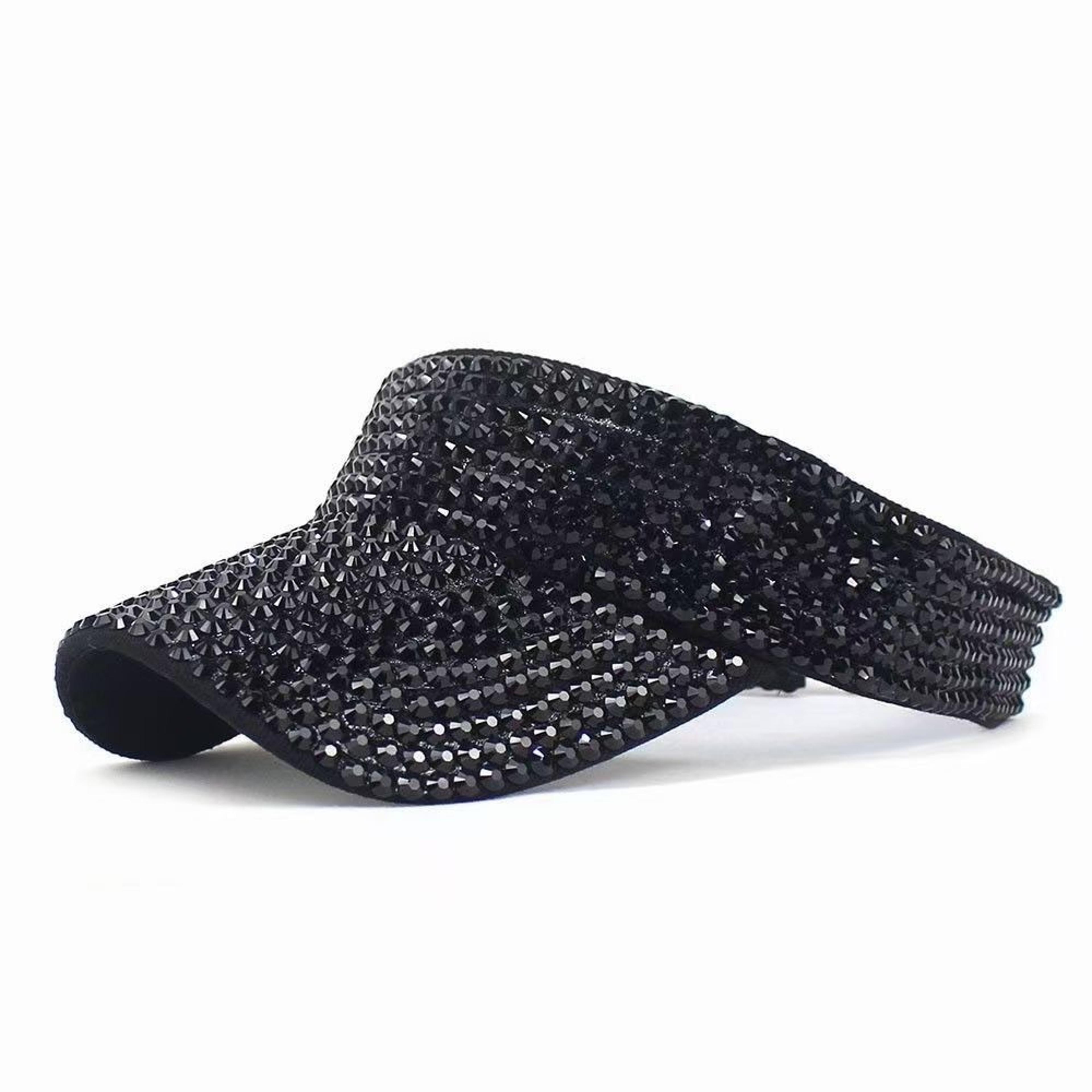 rhinestone visor cap for women sparkly open top women's sun visor bling baseball hat