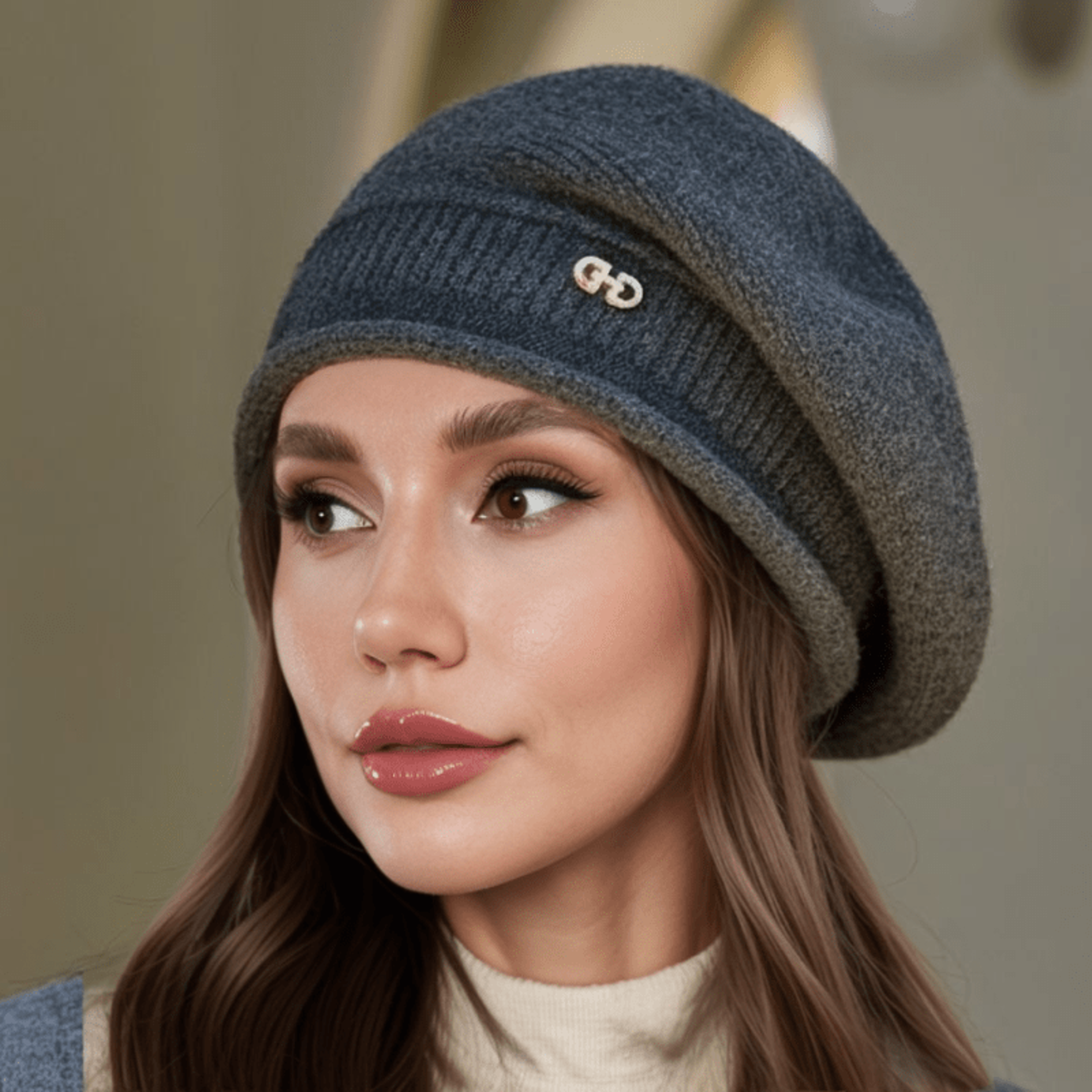 cozy women's knit beanie warm winter hat for cycling and everyday wear