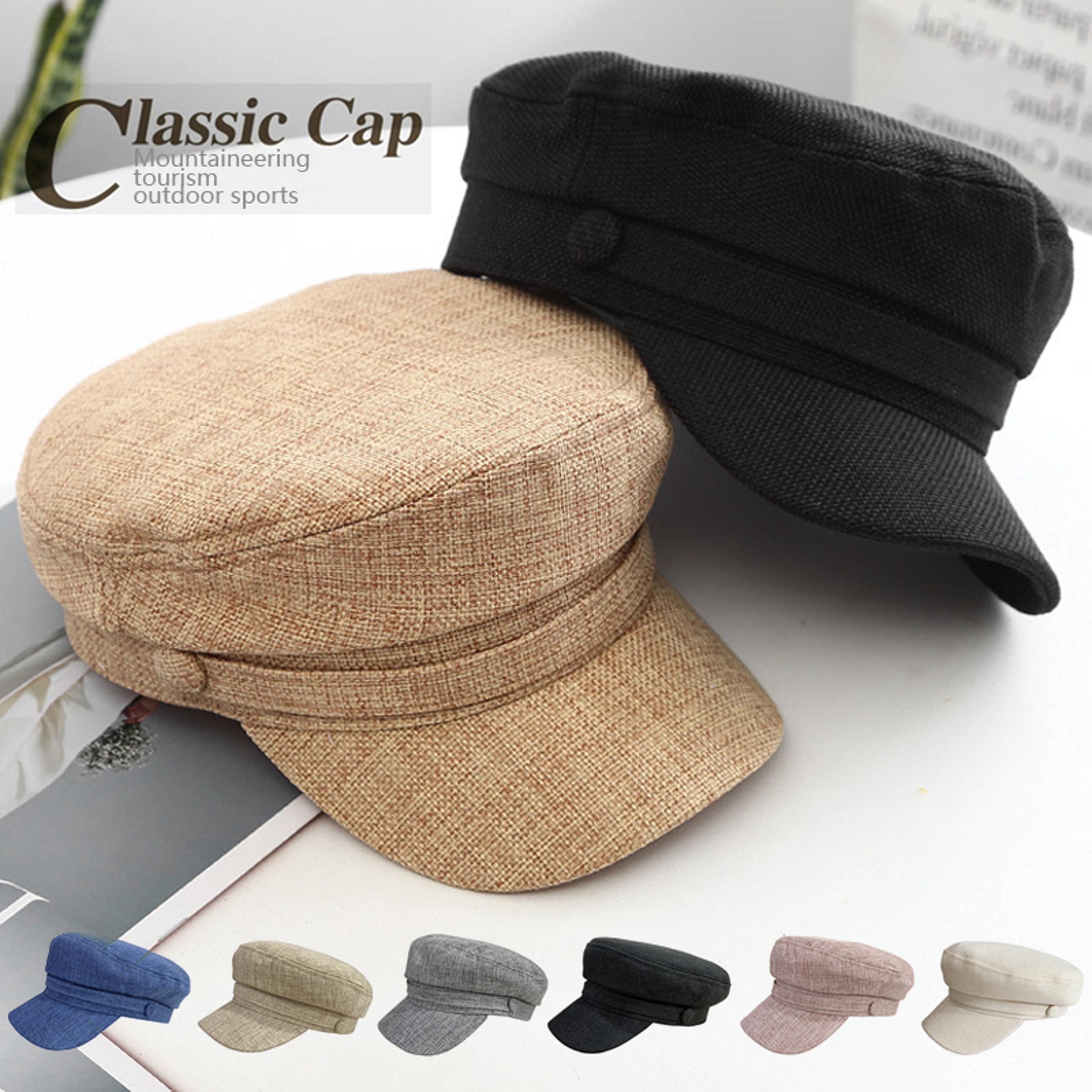 vintage newsboy cap breathable military cap flat top beret hat for men & women
