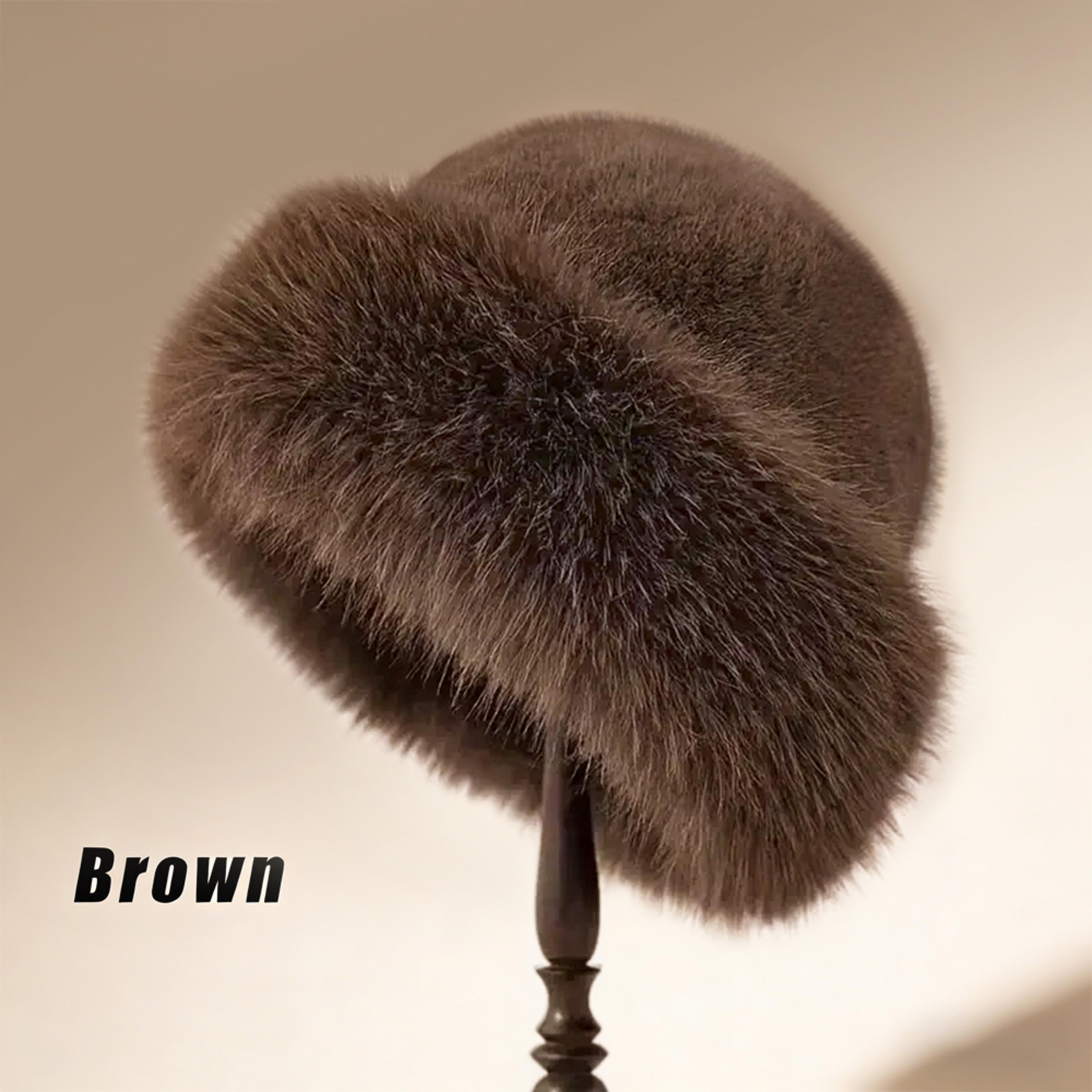 cozy faux fur bucket hat for women soft plush winter bucket hat cold weather fisherman cap