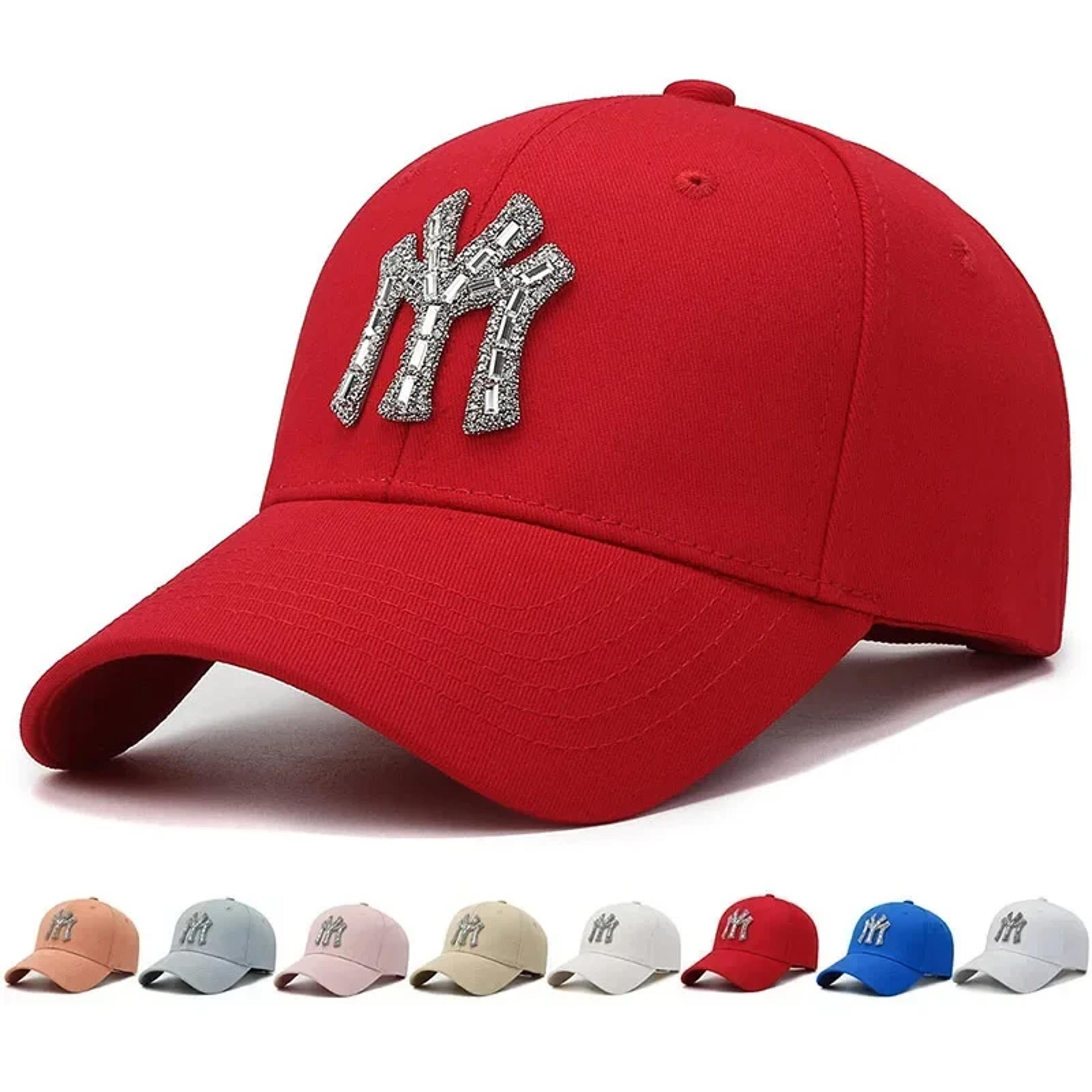 luxury rhinestone baseball cap for women sparkly cotton fashion sun hat with adjustable fit