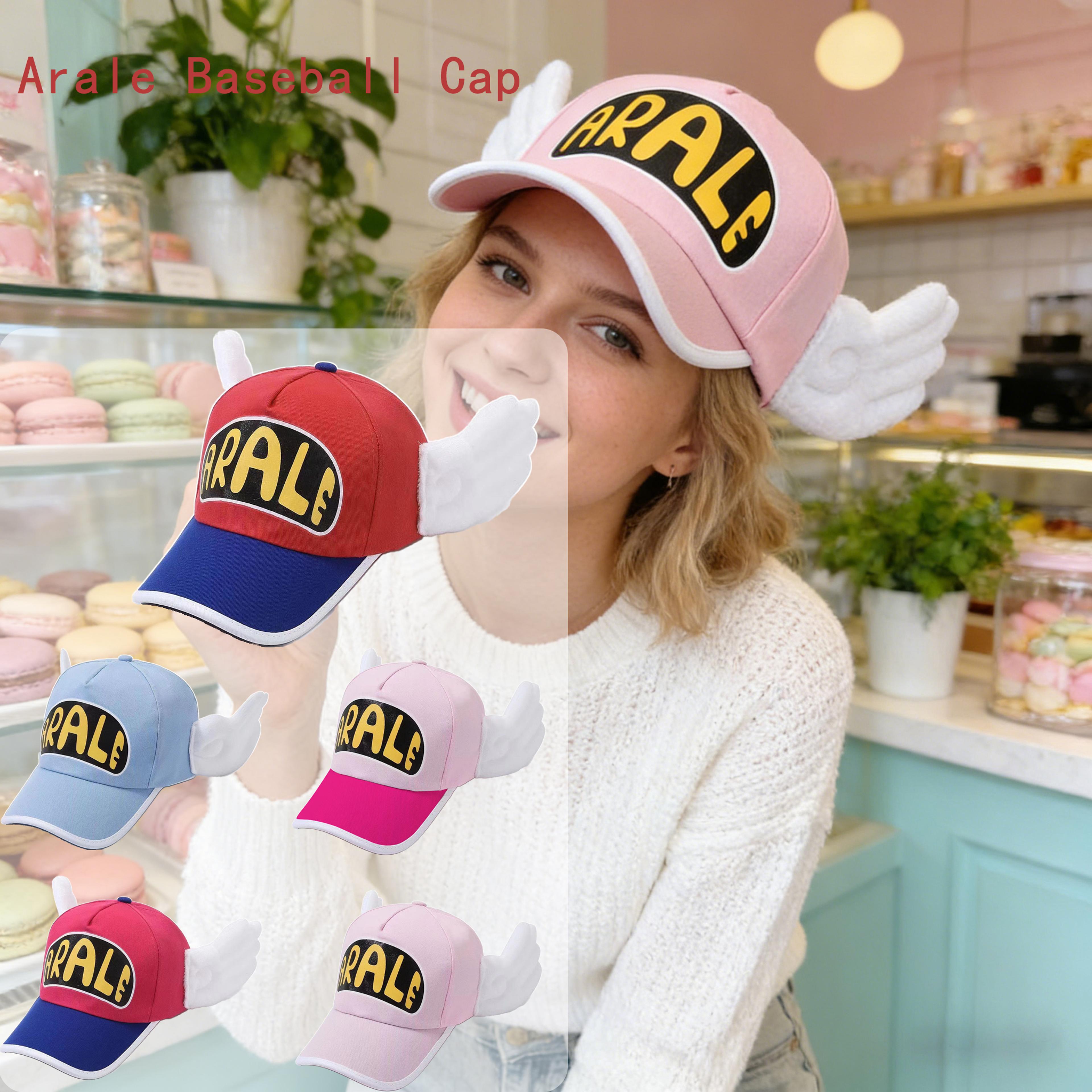 arale anime baseball cap with plush wings cute cartoon hat