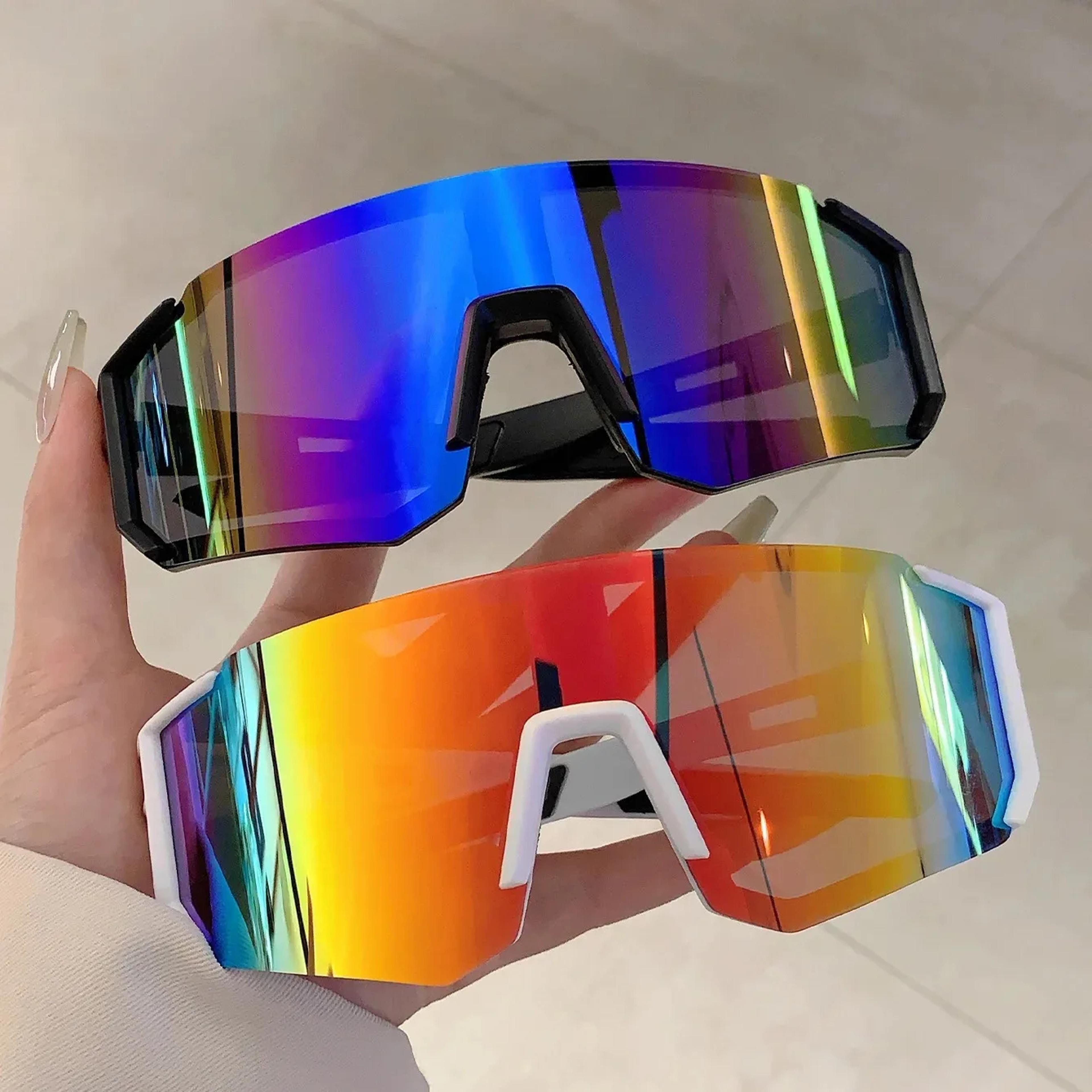 sport shield oversized sports sunglasses for cycling, driving & fishing uv protection
