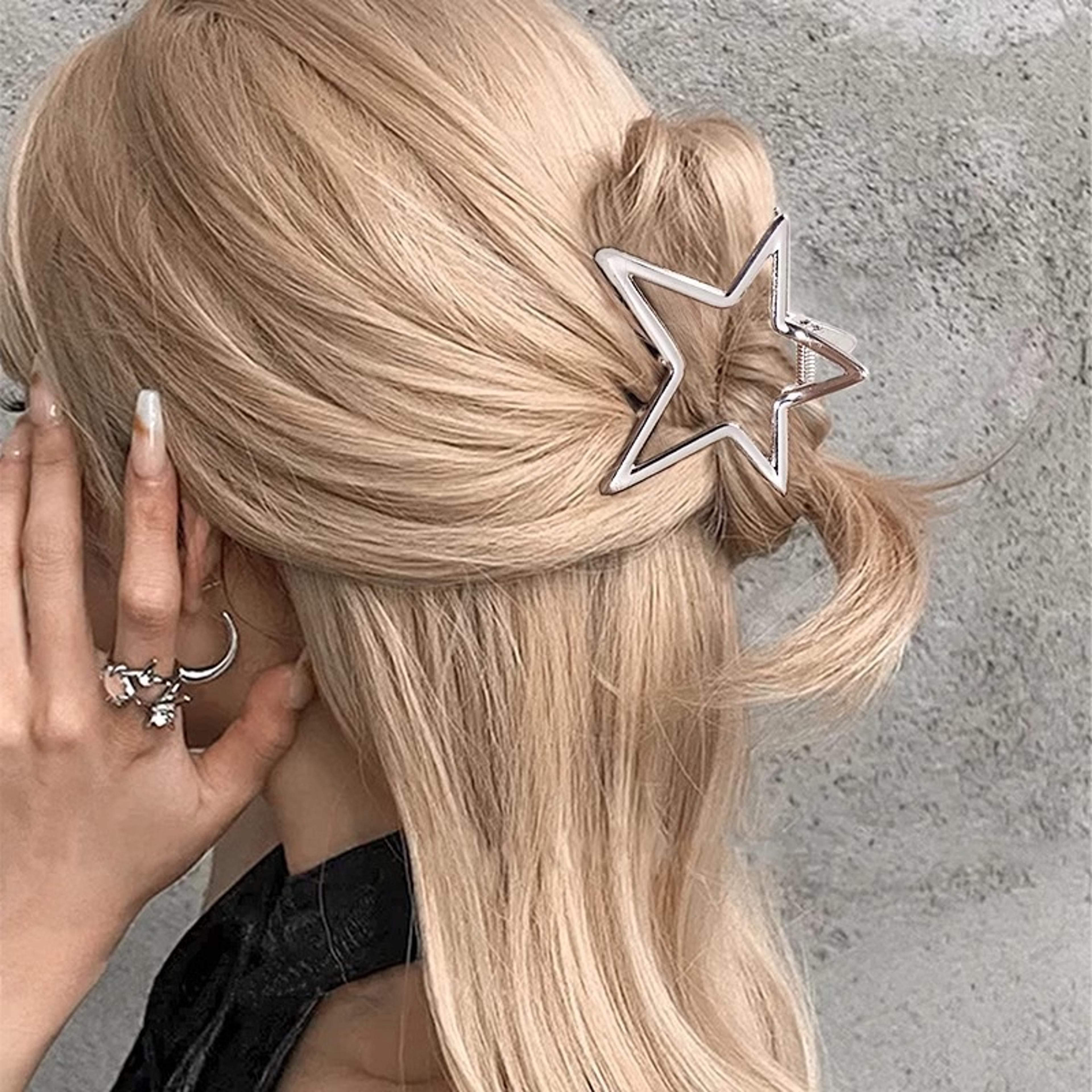 hollow star hair claw clip trendy hair clip for women & girls