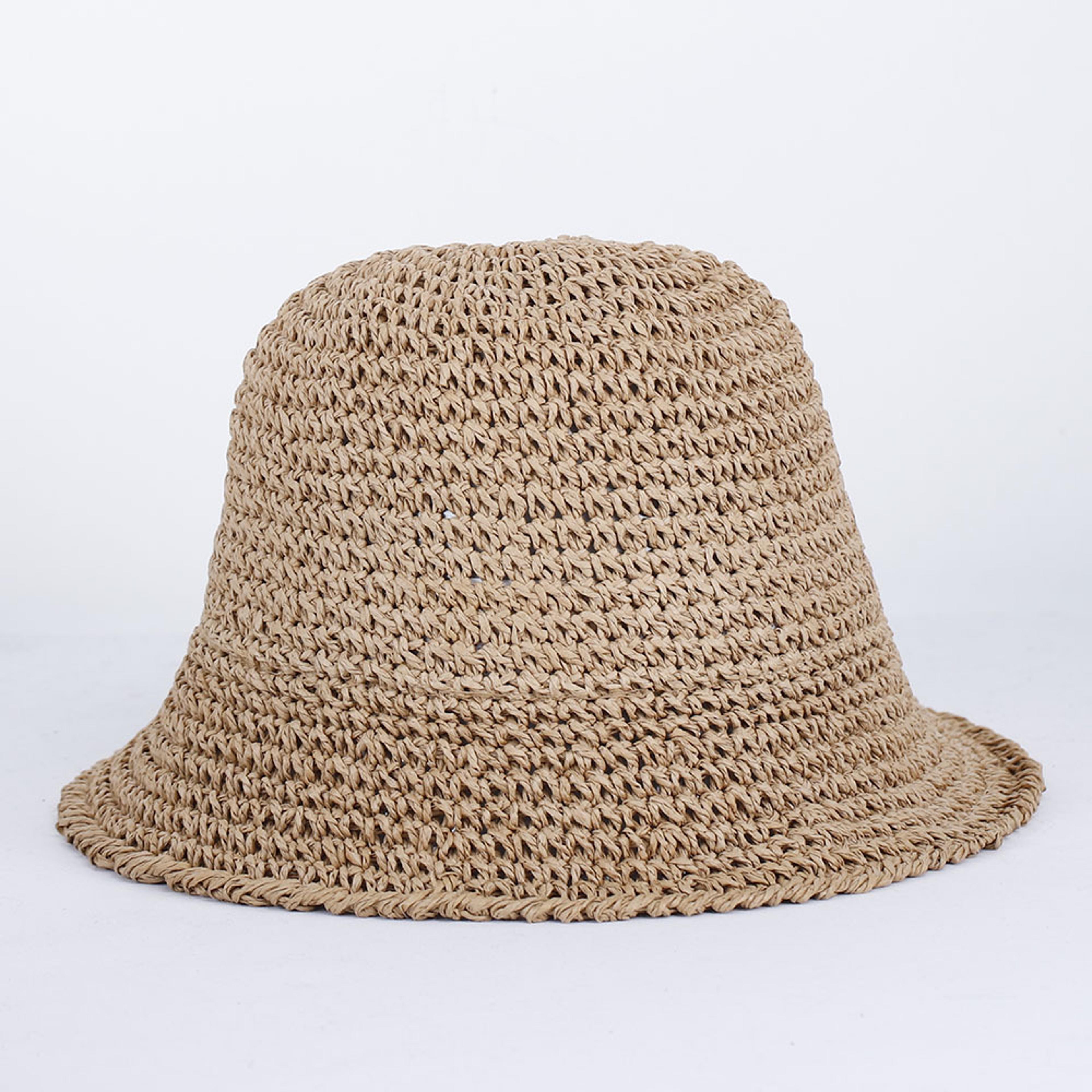 women's straw sun hat foldable summer bucket hat for beach, travel & outdoor sun protection