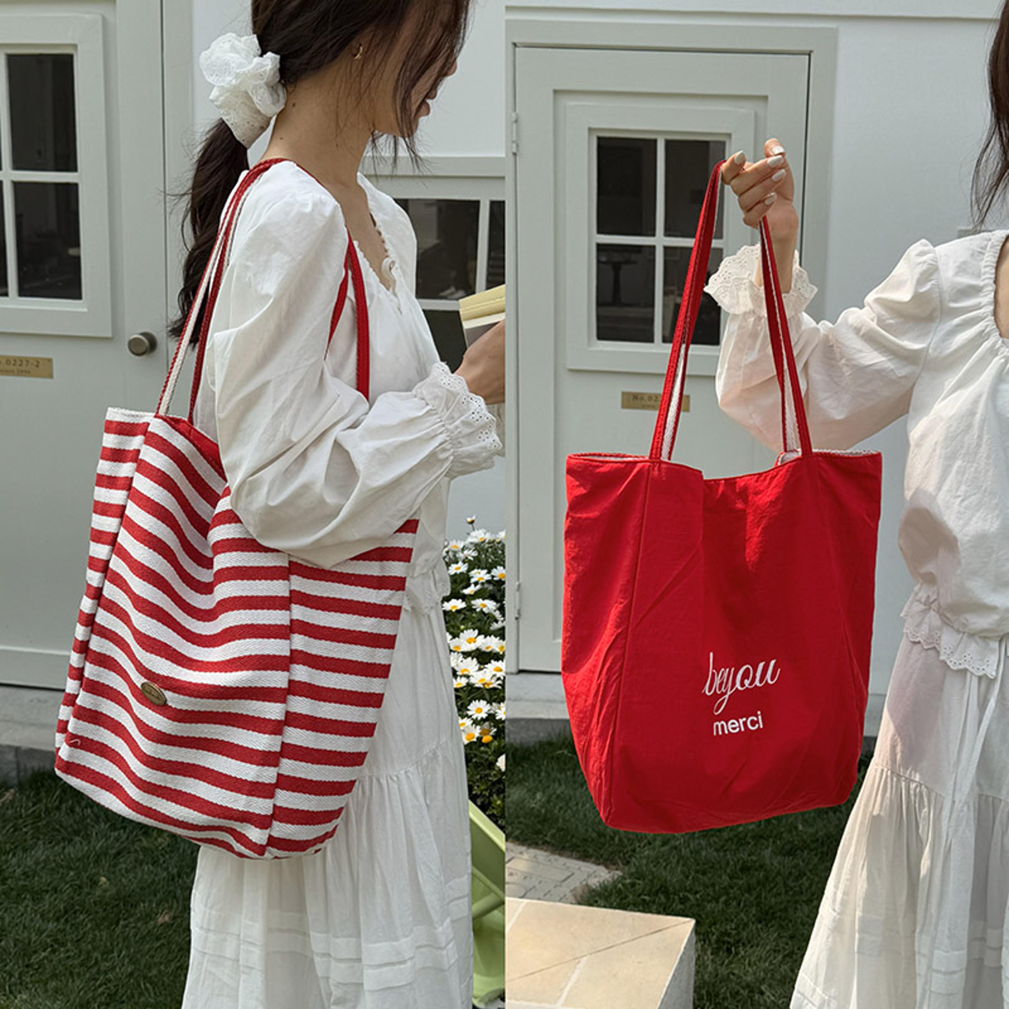 canvas beach tote large capacity striped shoulder bag for women summer shopping & travel