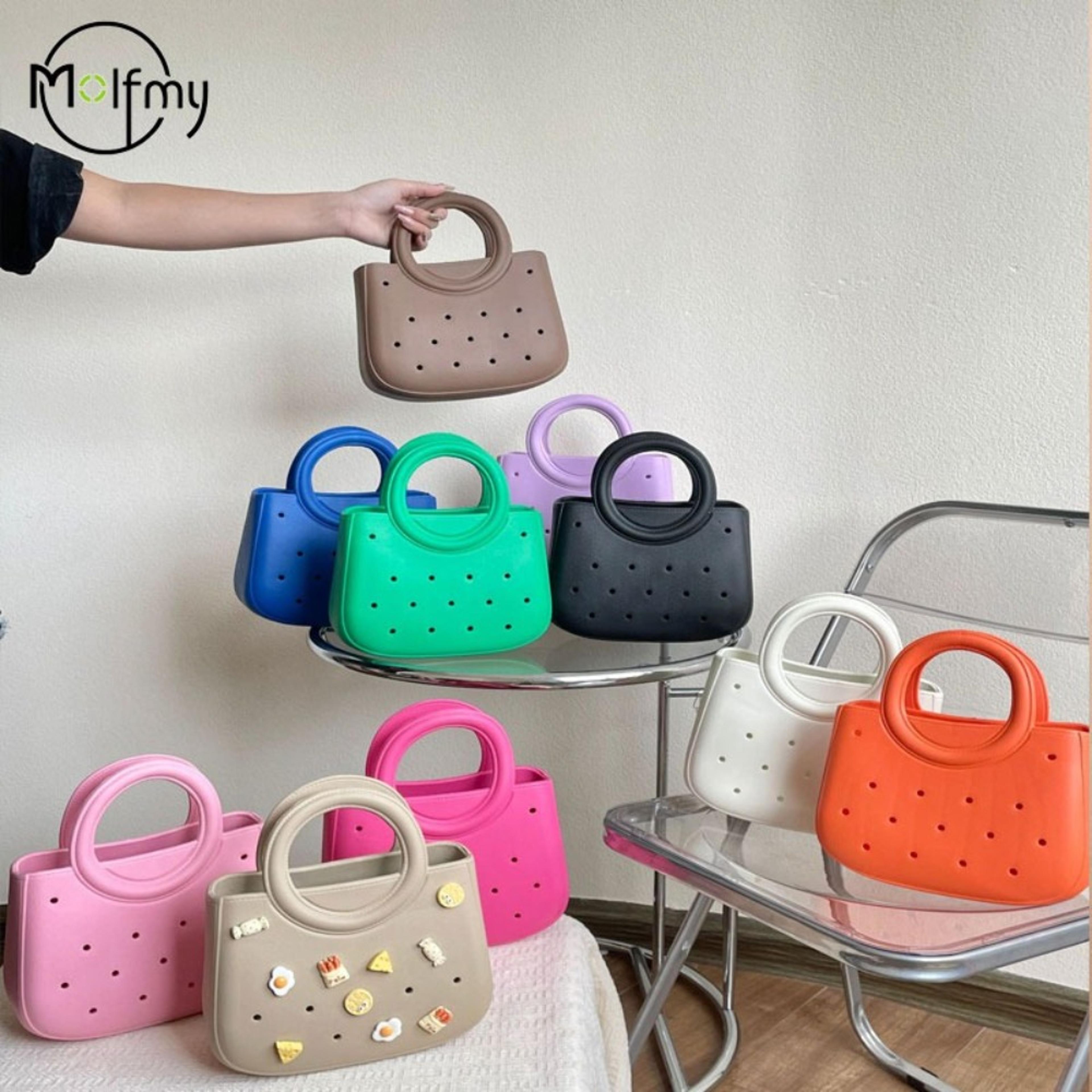 waterproof eva beach tote bag with diy hole design sand proof travel handbag