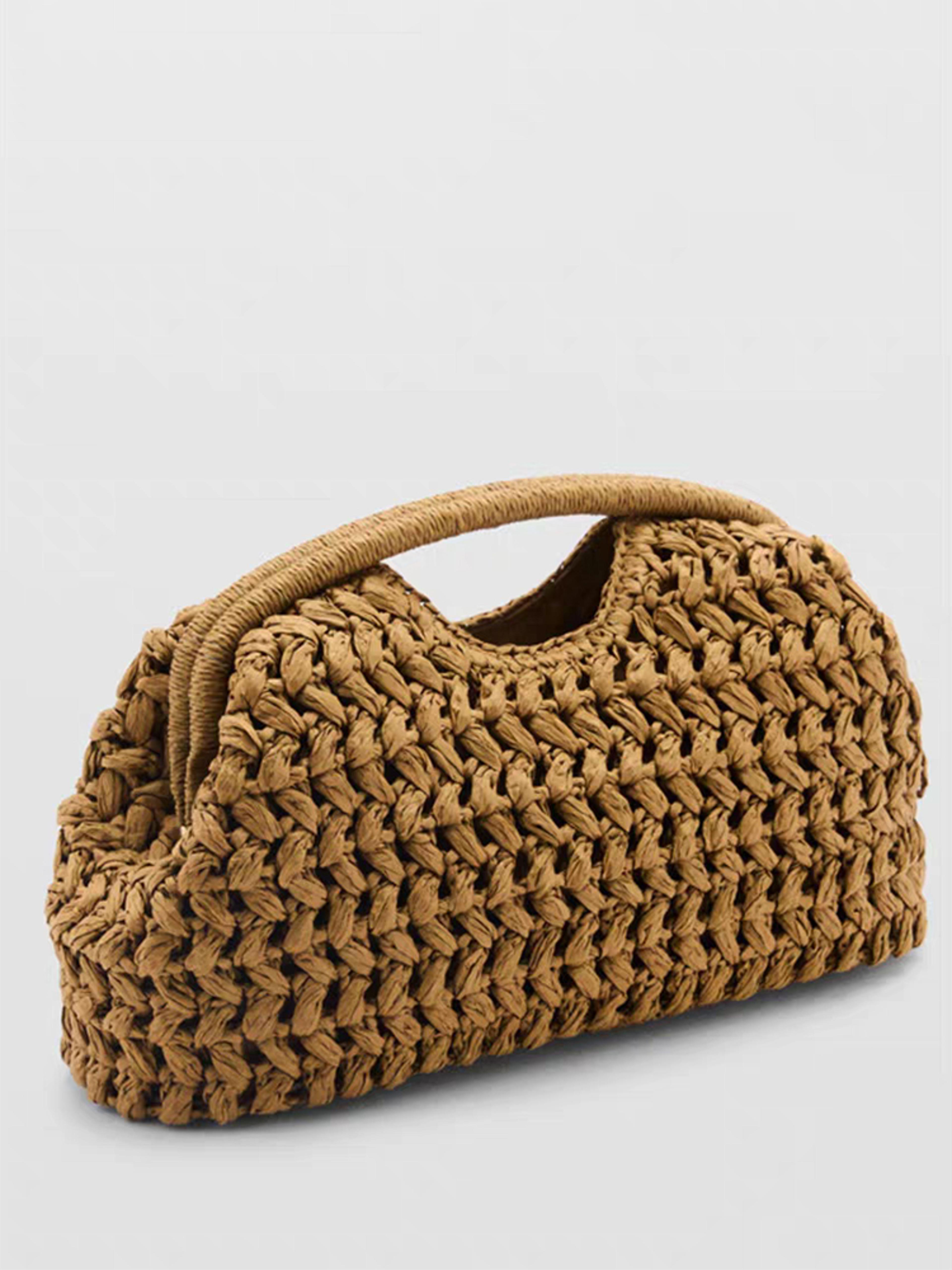 elegant straw clutch bag for women handwoven raffia clutch beach & evening vacation purse