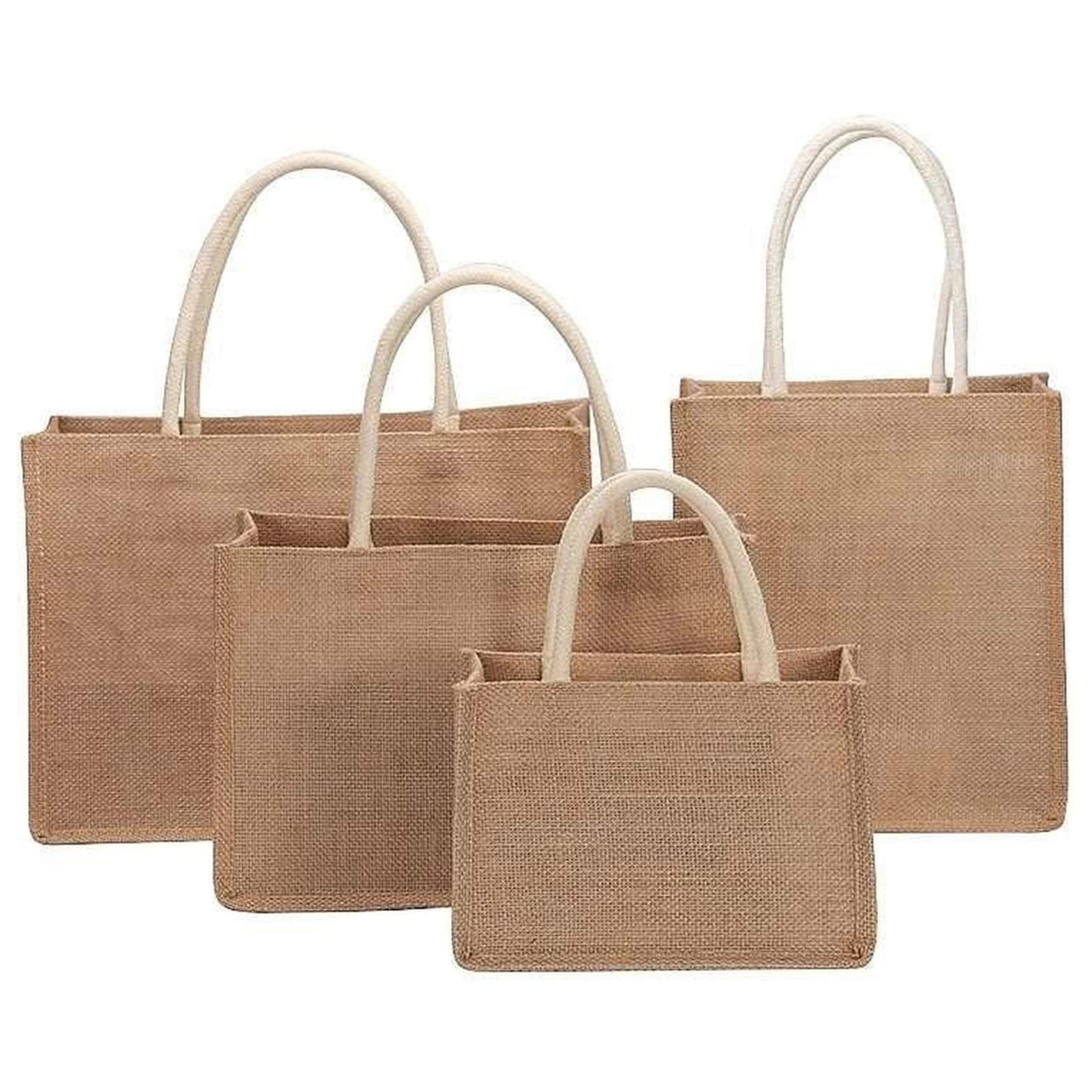 eco friendly jute beach tote bag reusable burlap shopping tote with waterproof lining