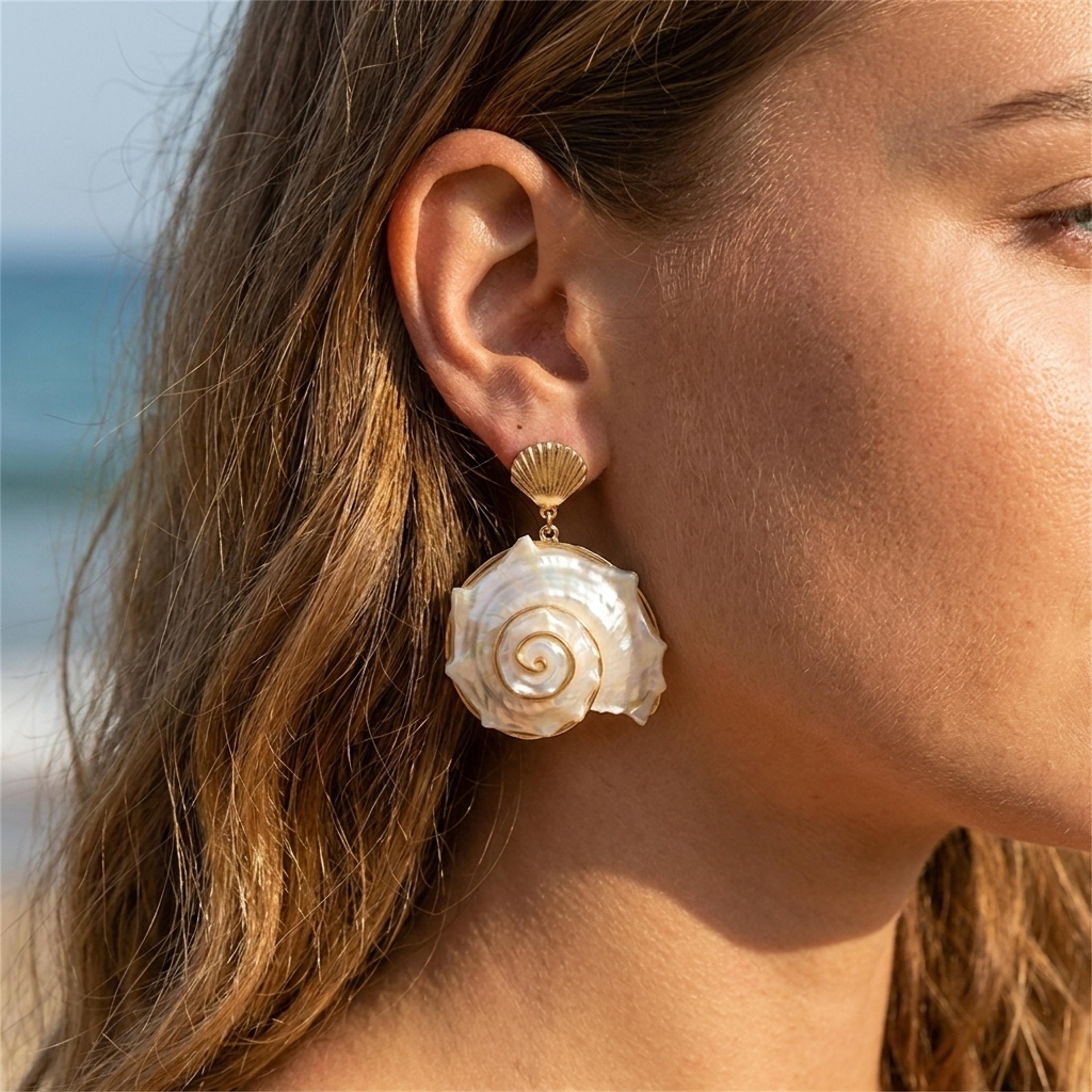 boho shell starfish drop earrings for women beach coastal jewelry
