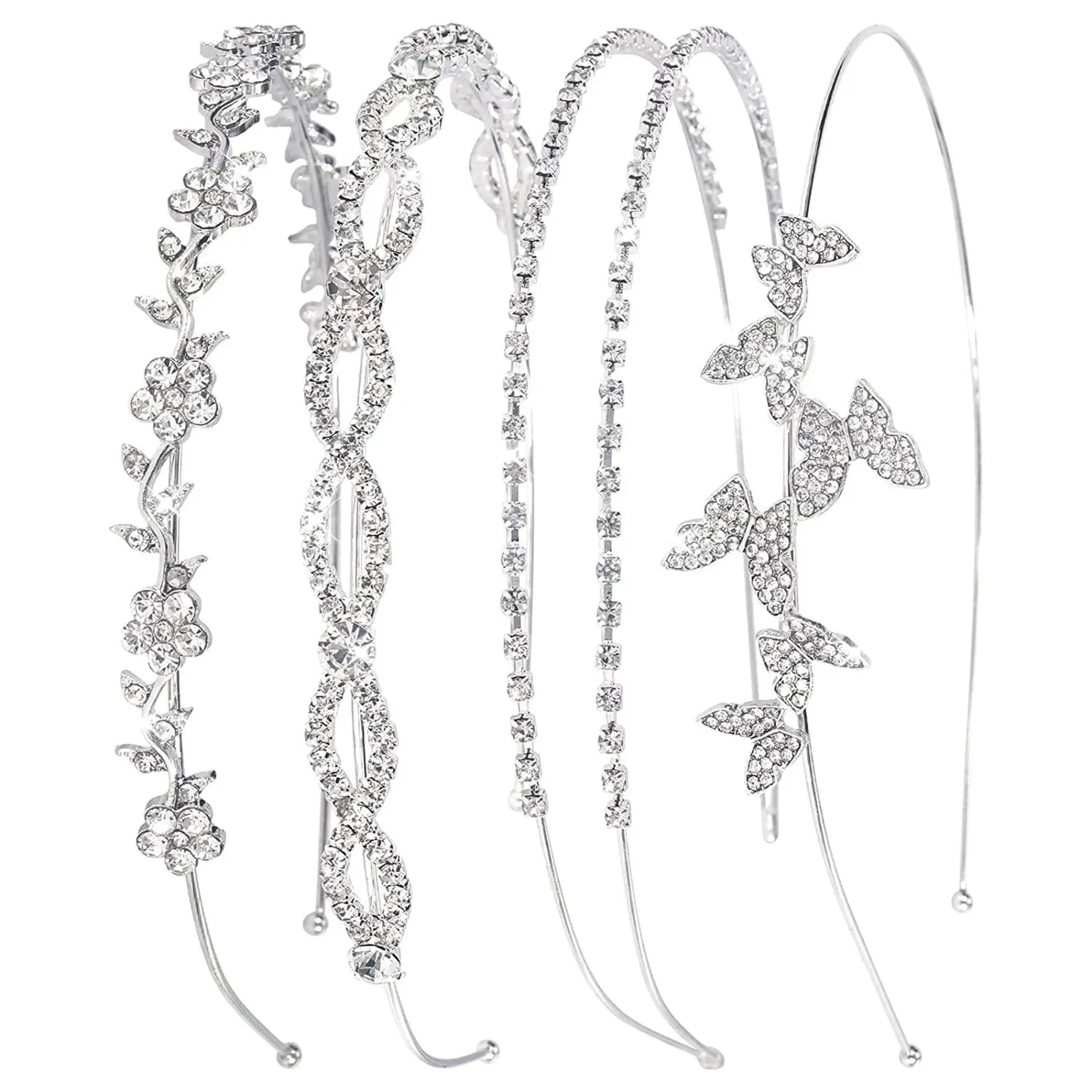 elegant bridal headband rhinestone & pearl headband double band hair accessory for weddings & parties