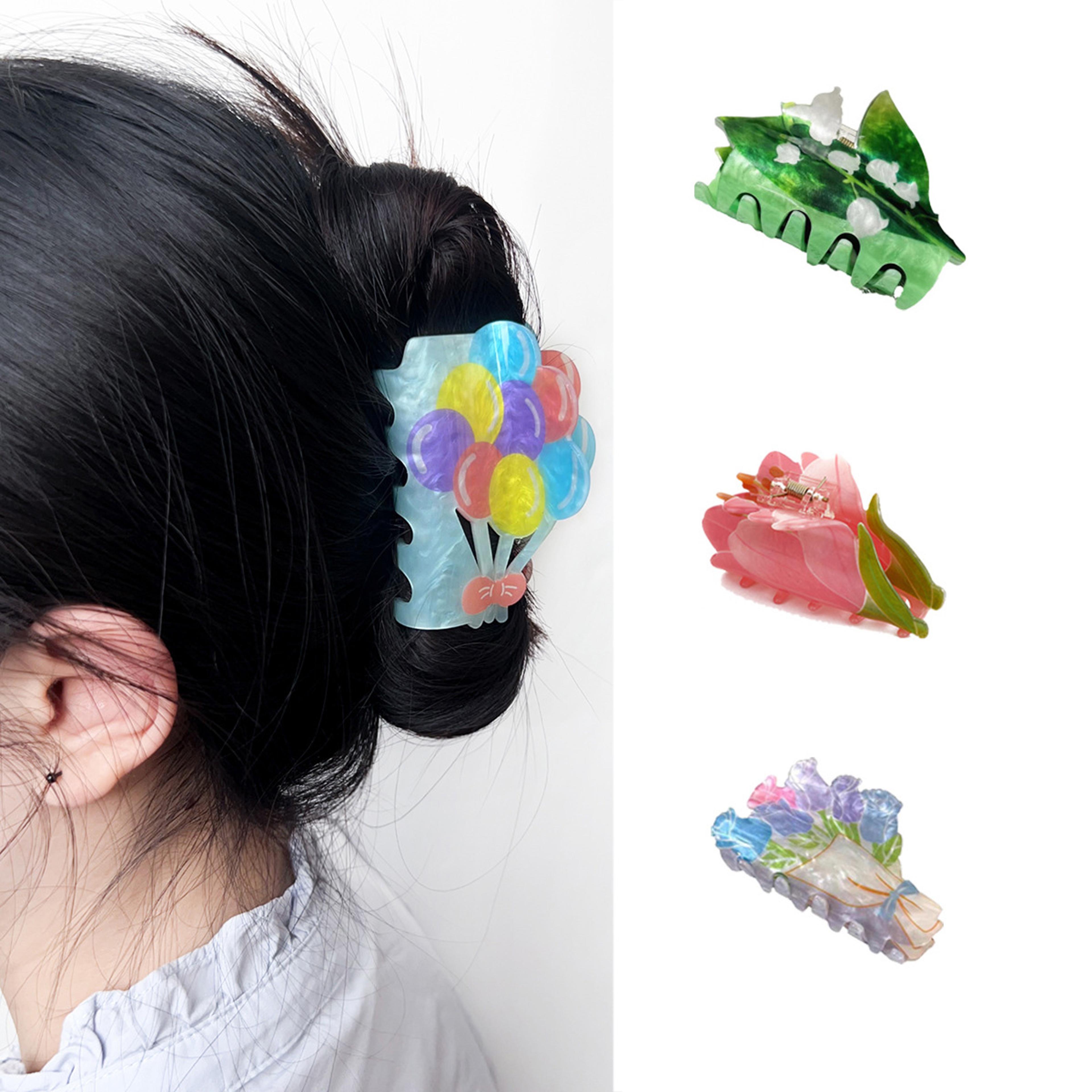 bloom petal flower hair clip acrylic hair clip floral hair claw for elegant everyday hairstyles