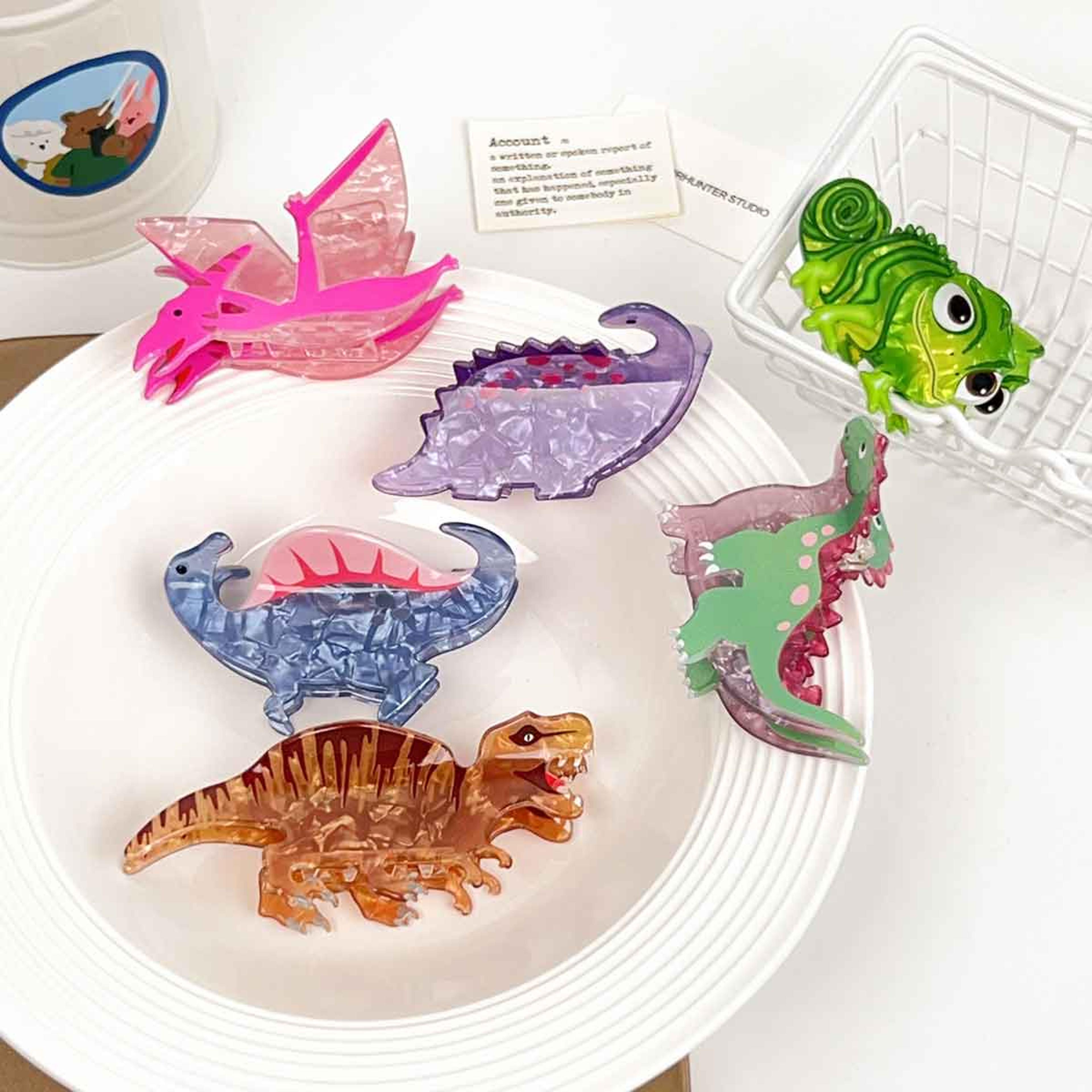 cute dinosaur hair clip acrylic hair claw for women & girls