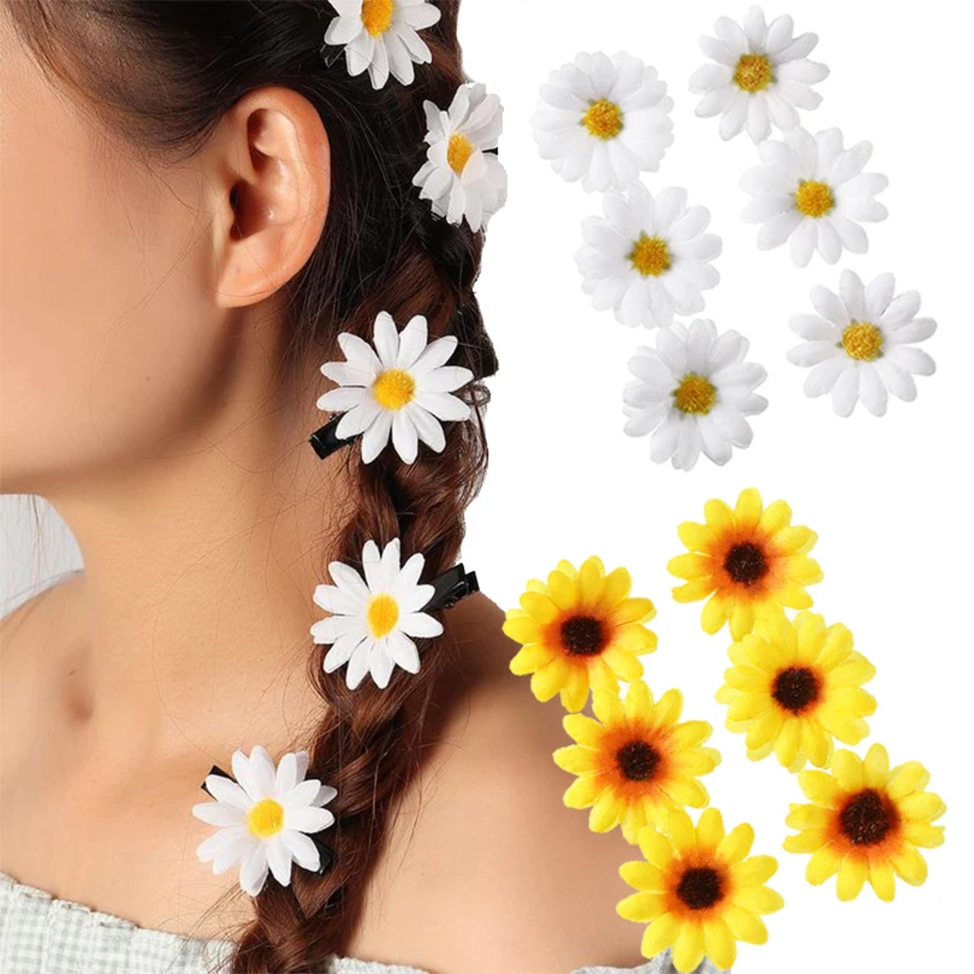 bloom charm sunflower hair clips & daisy hair clips set for women cute duck bill barrettes