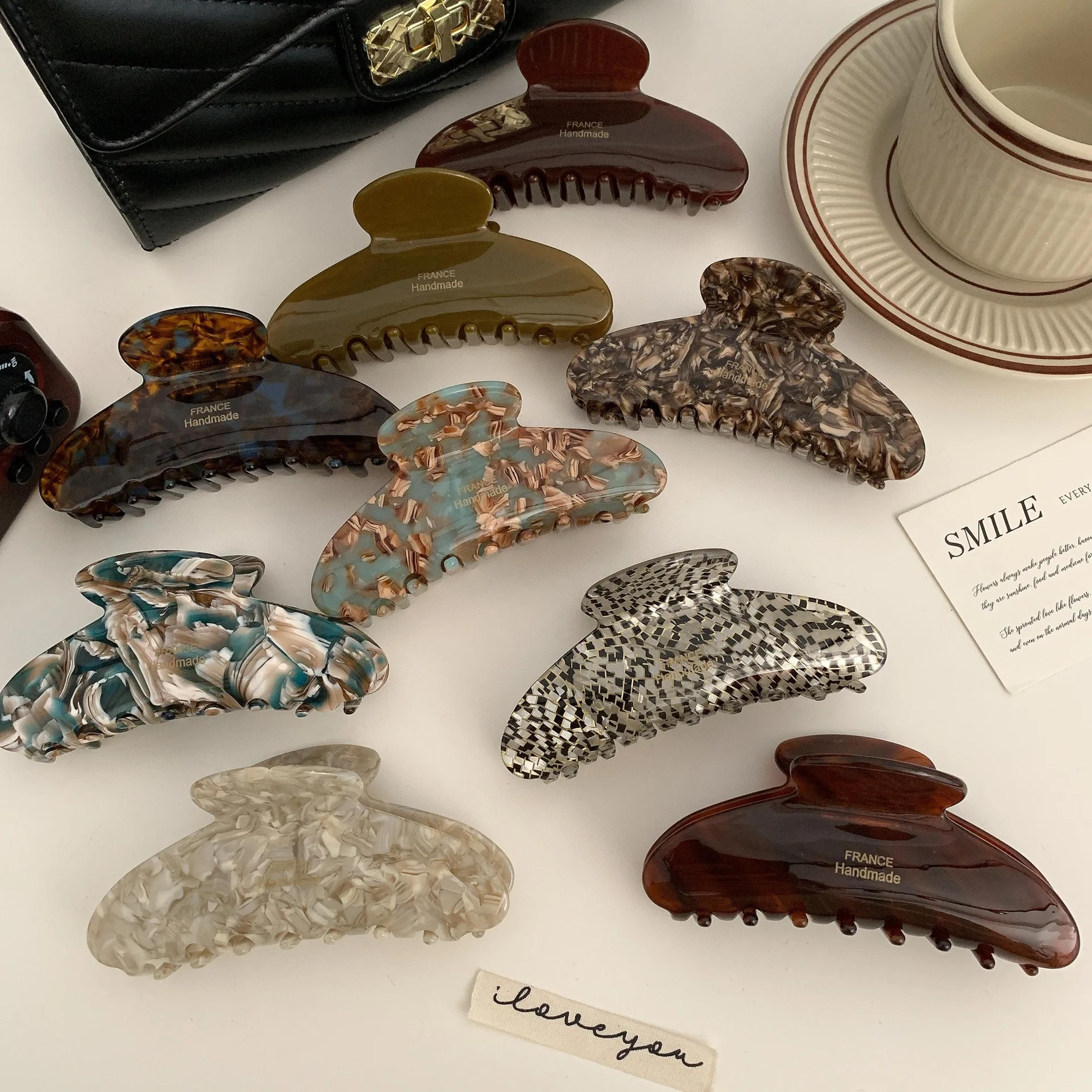 floral large hair claw clip for women elegant shark hair clip with secure all day hold