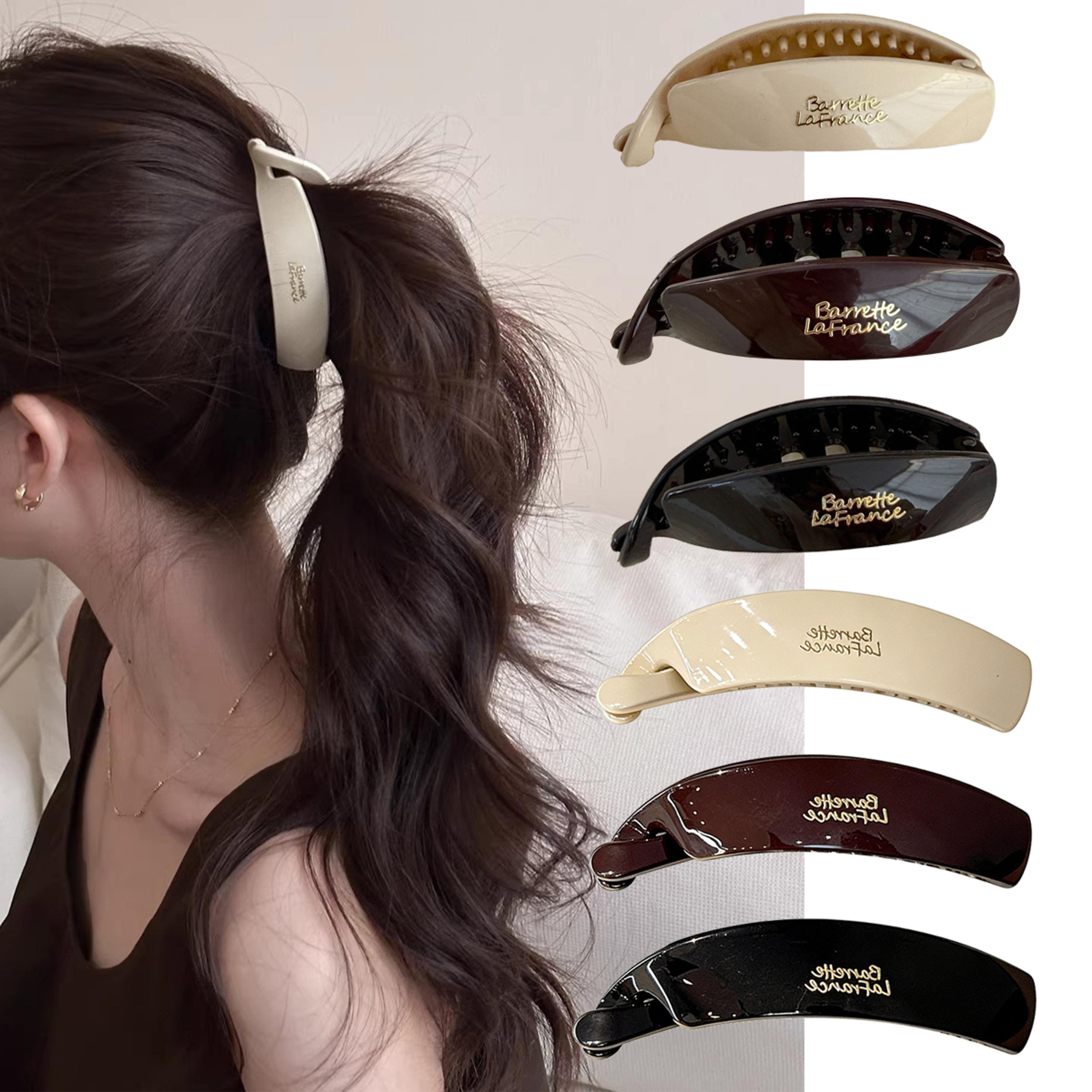 elegant banana hair clip french barrette strong hold hair accessory for women & girls