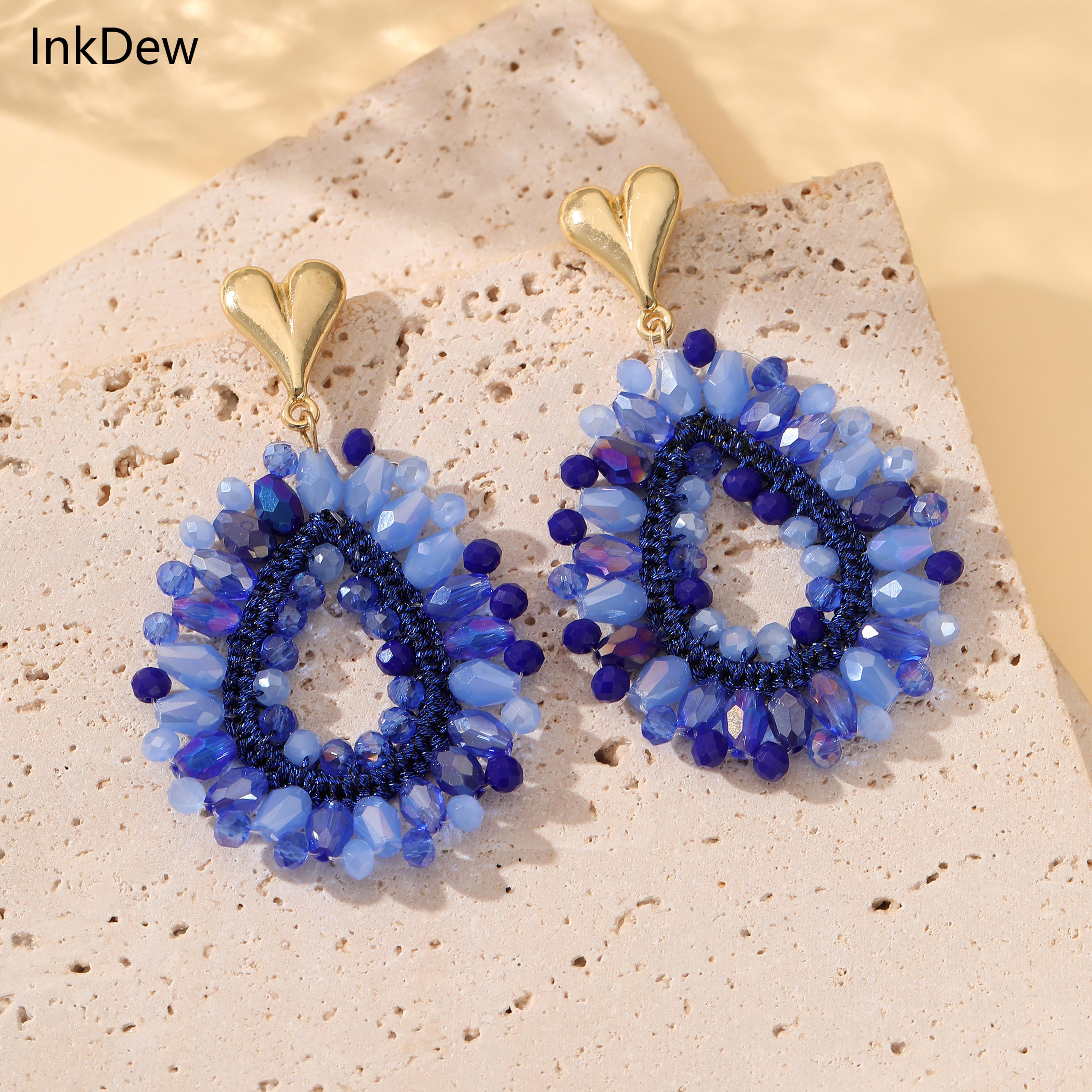 bohemian crystal earrings handmade water drop earrings for elegant statement style