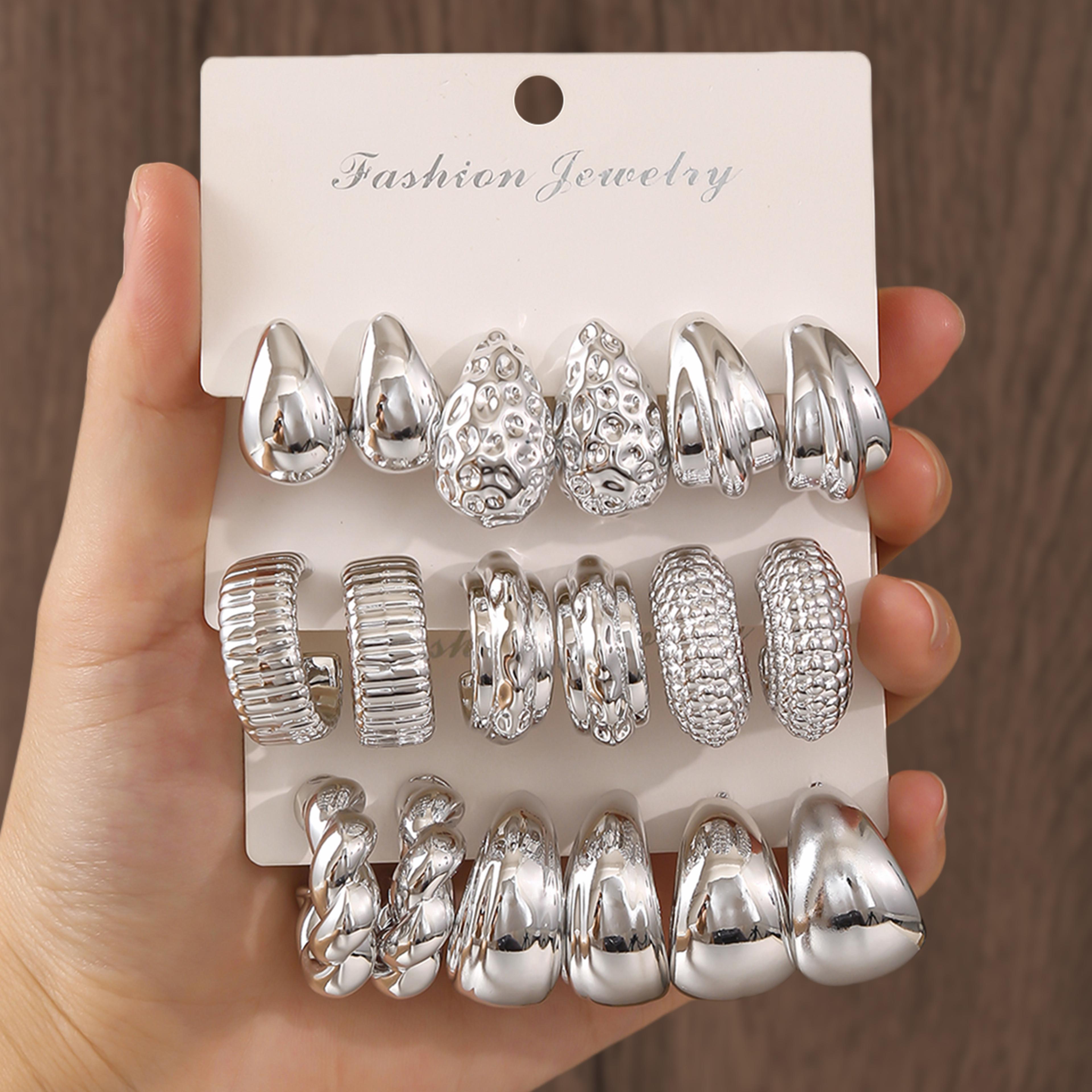 elegant water drop hoop earrings modern c-shaped hoop earrings for women