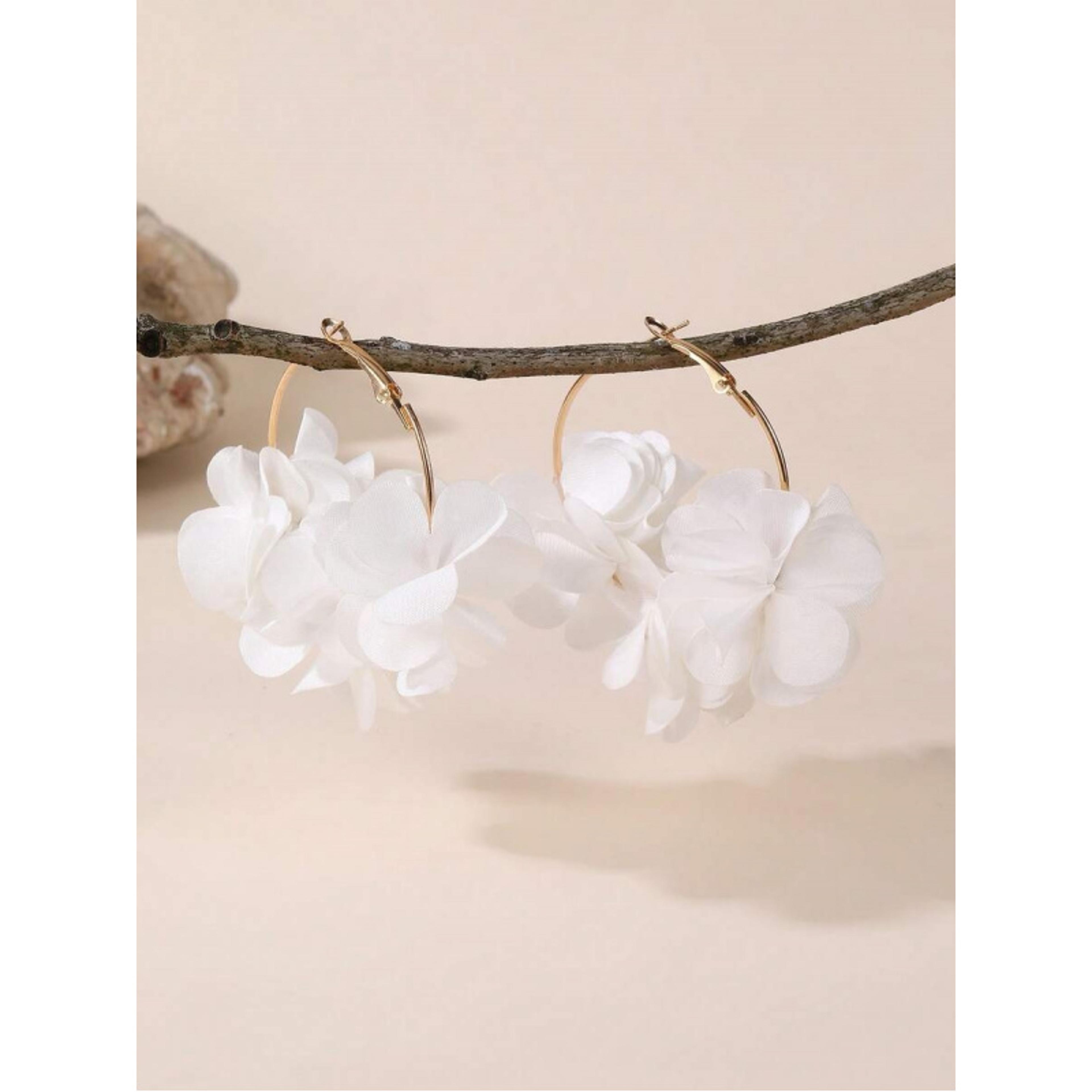 flower hoop earrings for women lightweight floral statement earrings for beach, party & everyday wear