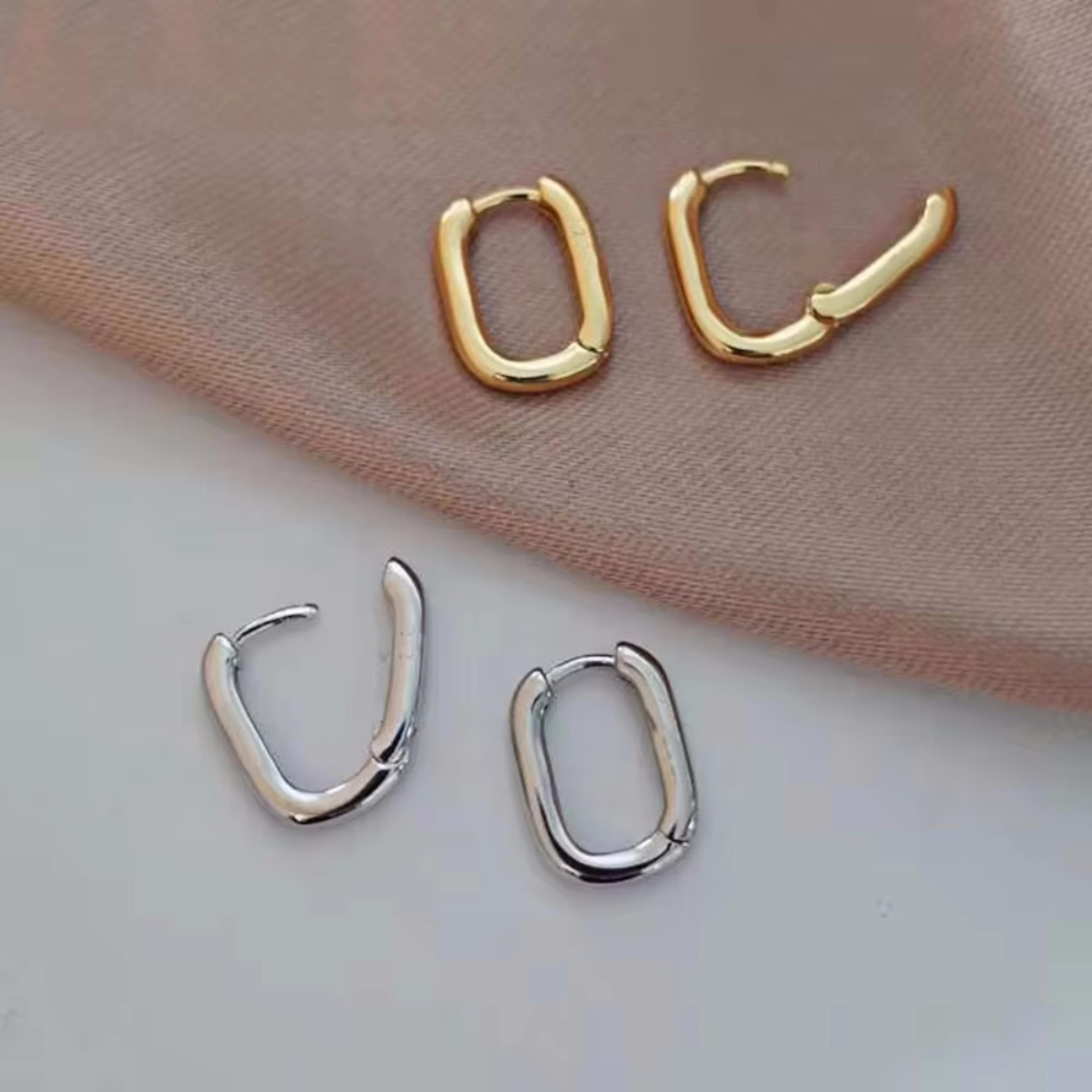 vintage u shape silver stud earrings for women hypoallergenic geometric bridal jewelry