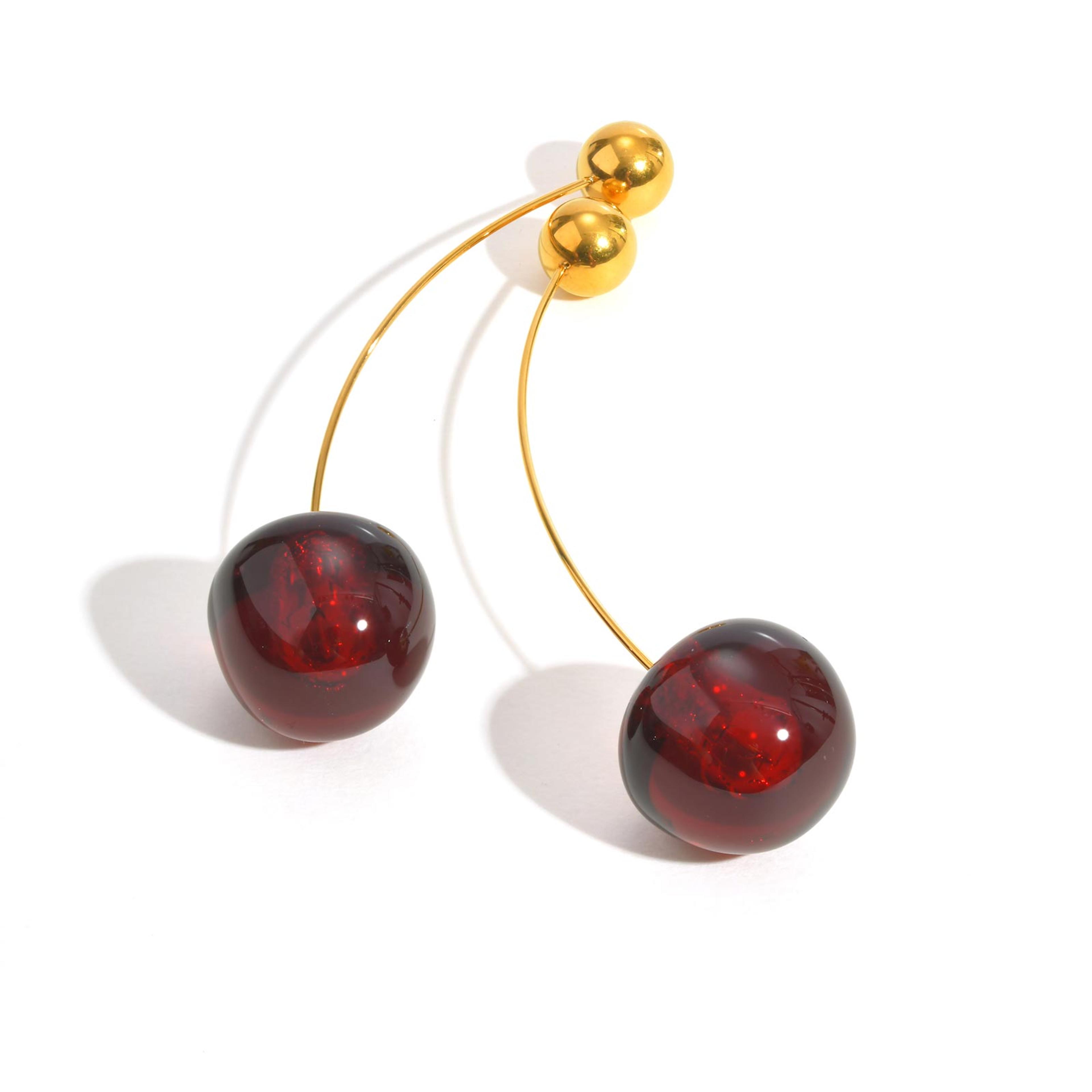 sweet cherry stainless steel earrings for women cute cherry earrings party jewelry gift