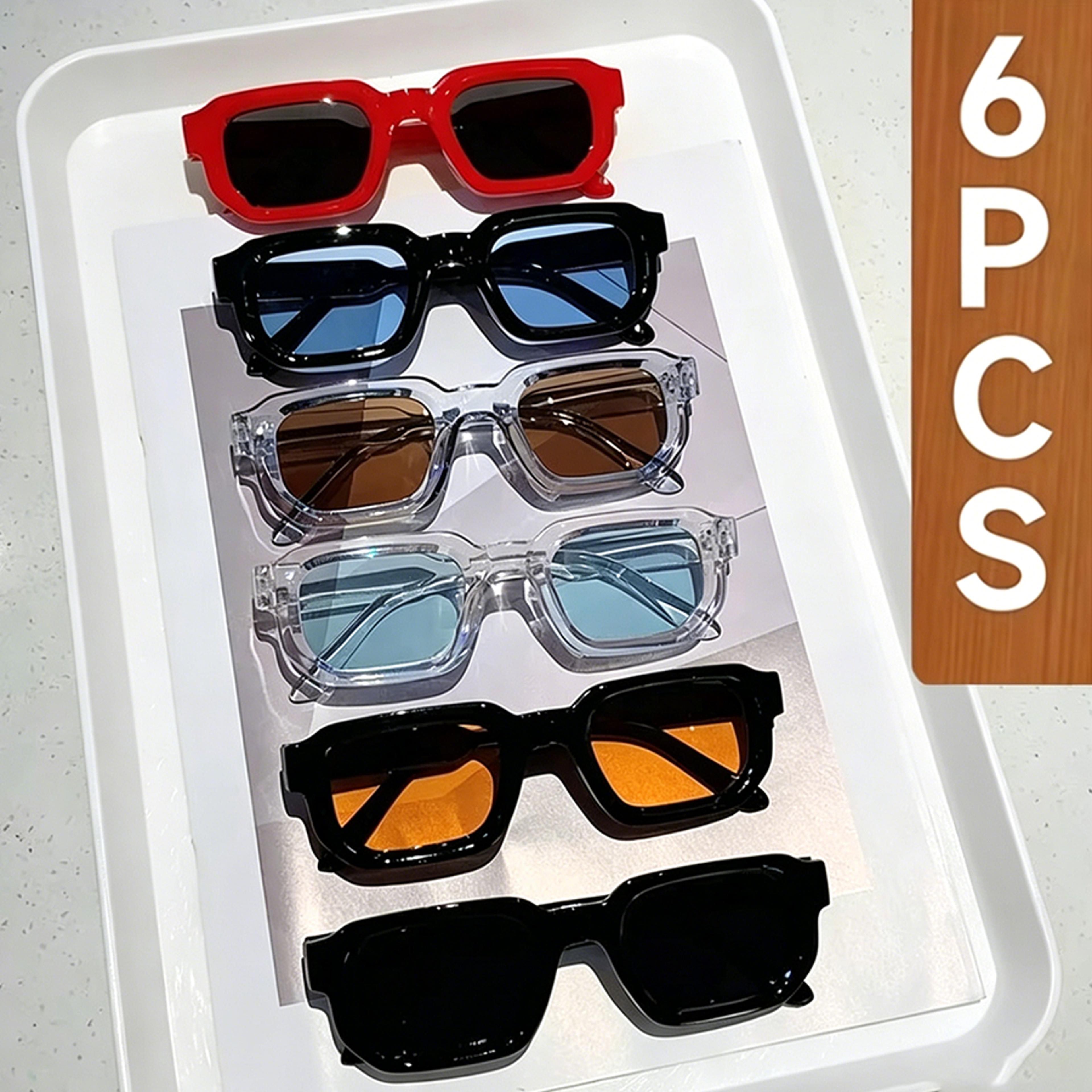 vintage rectangle sunglasses set with uv protection for men & women
