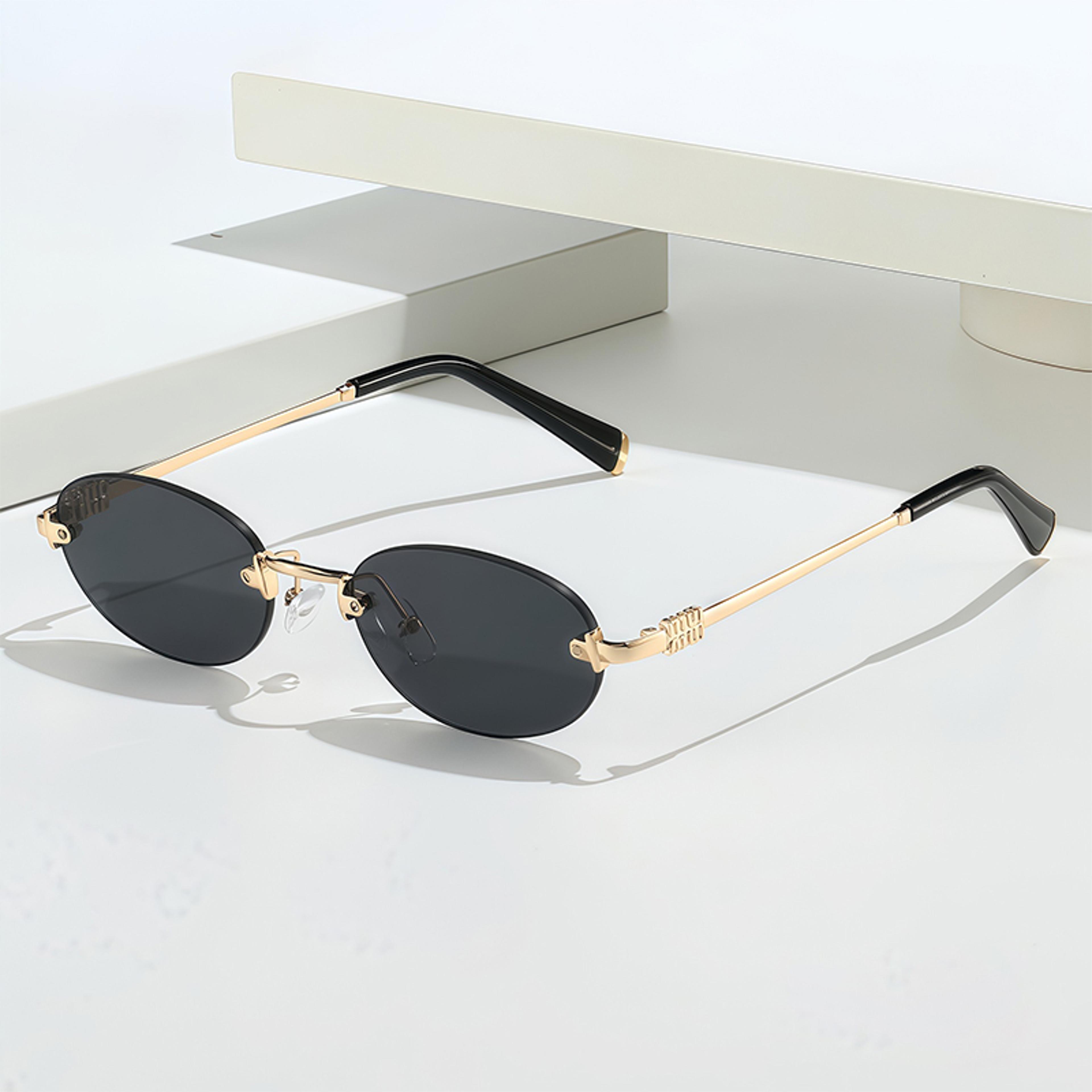 luxe rimless sunglasses oval fashion shades for women & men