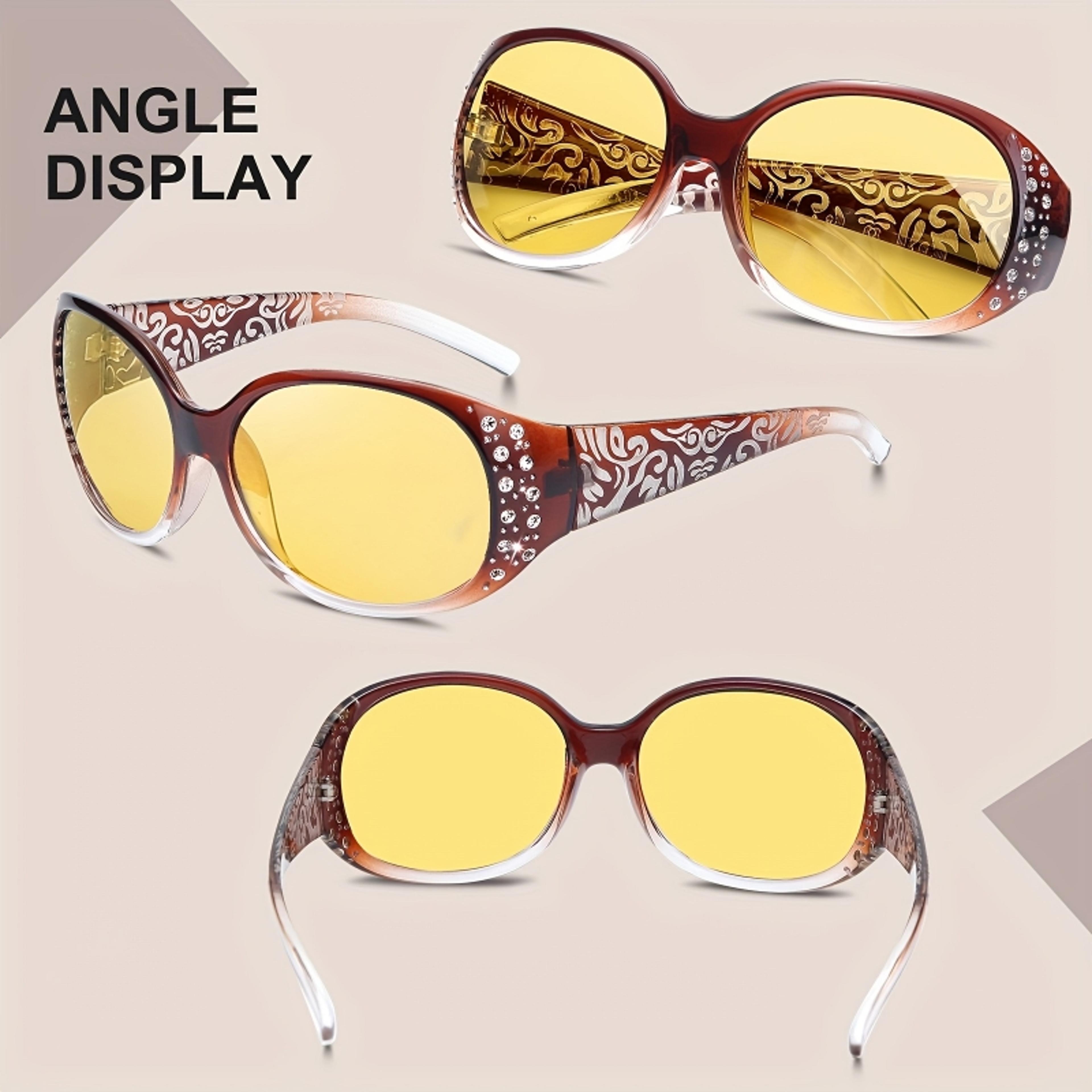 night vision driving glasses anti glare wrap around safety eyewear for night driving
