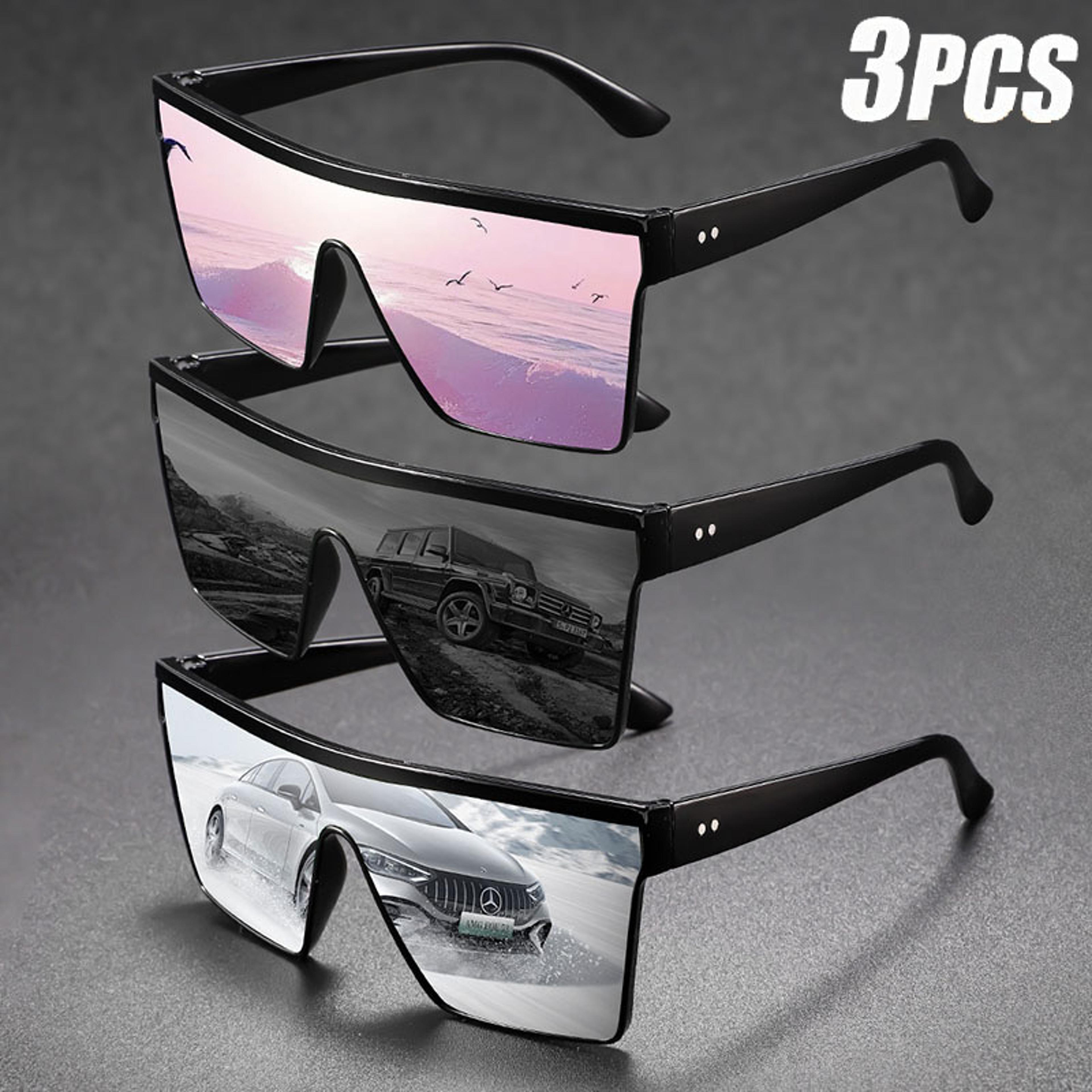 oversized driving sunglasses with anti glare one piece shield lens for men & women