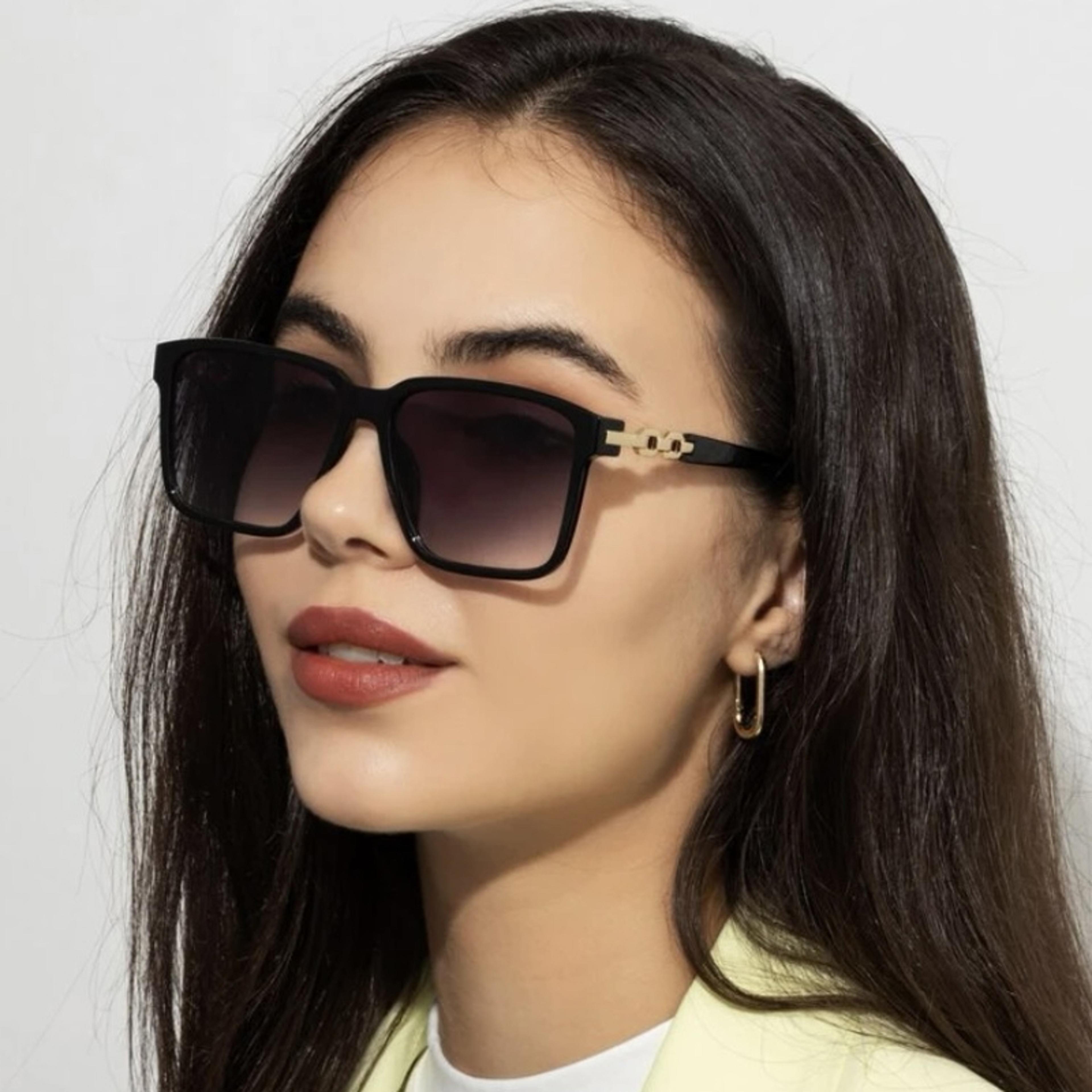 luxury women's square sunglasses with uv sunglasses gradient lenses for stylish outdoor wear