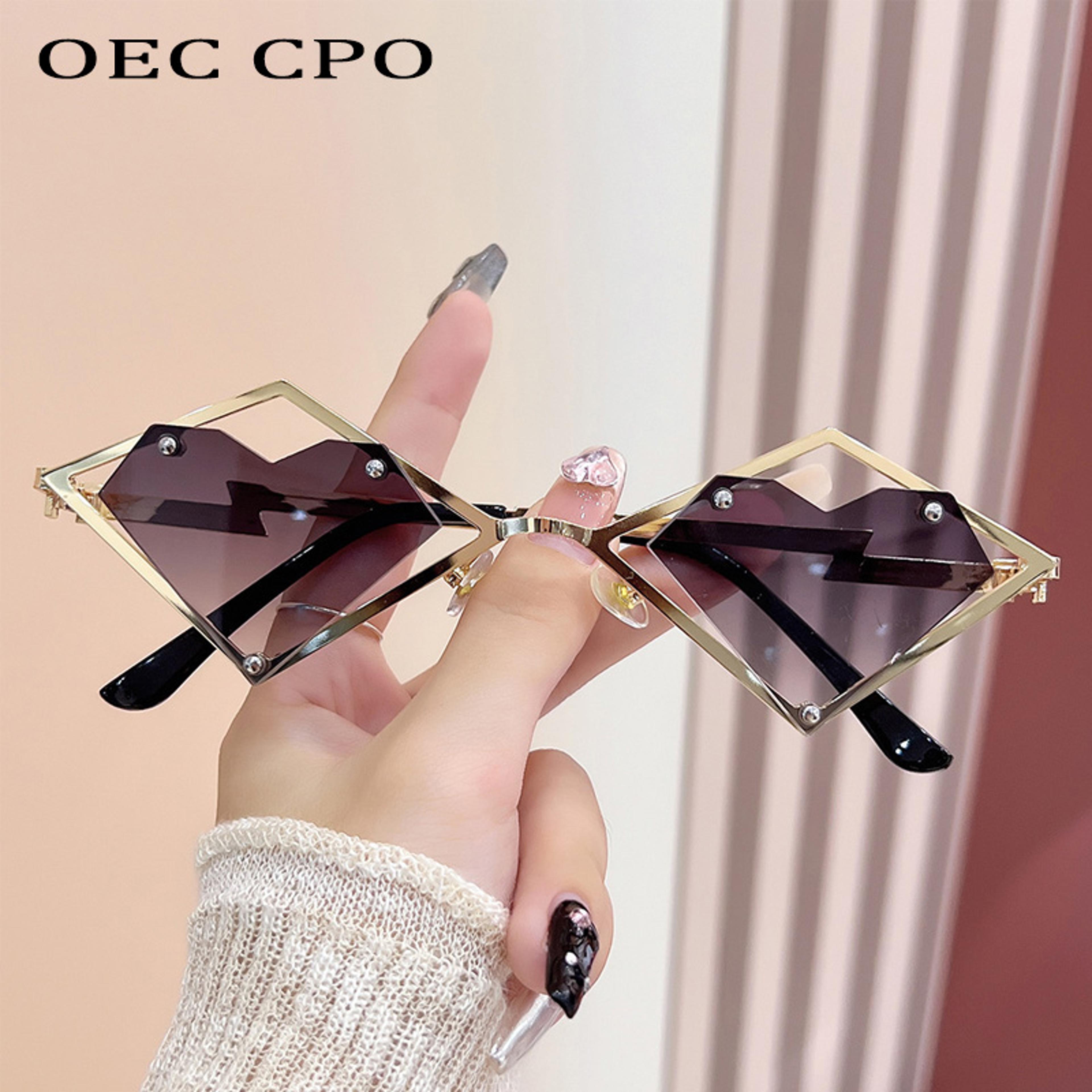 heart rimless sunglasses uv gradient heart shaped sunglasses for women & men