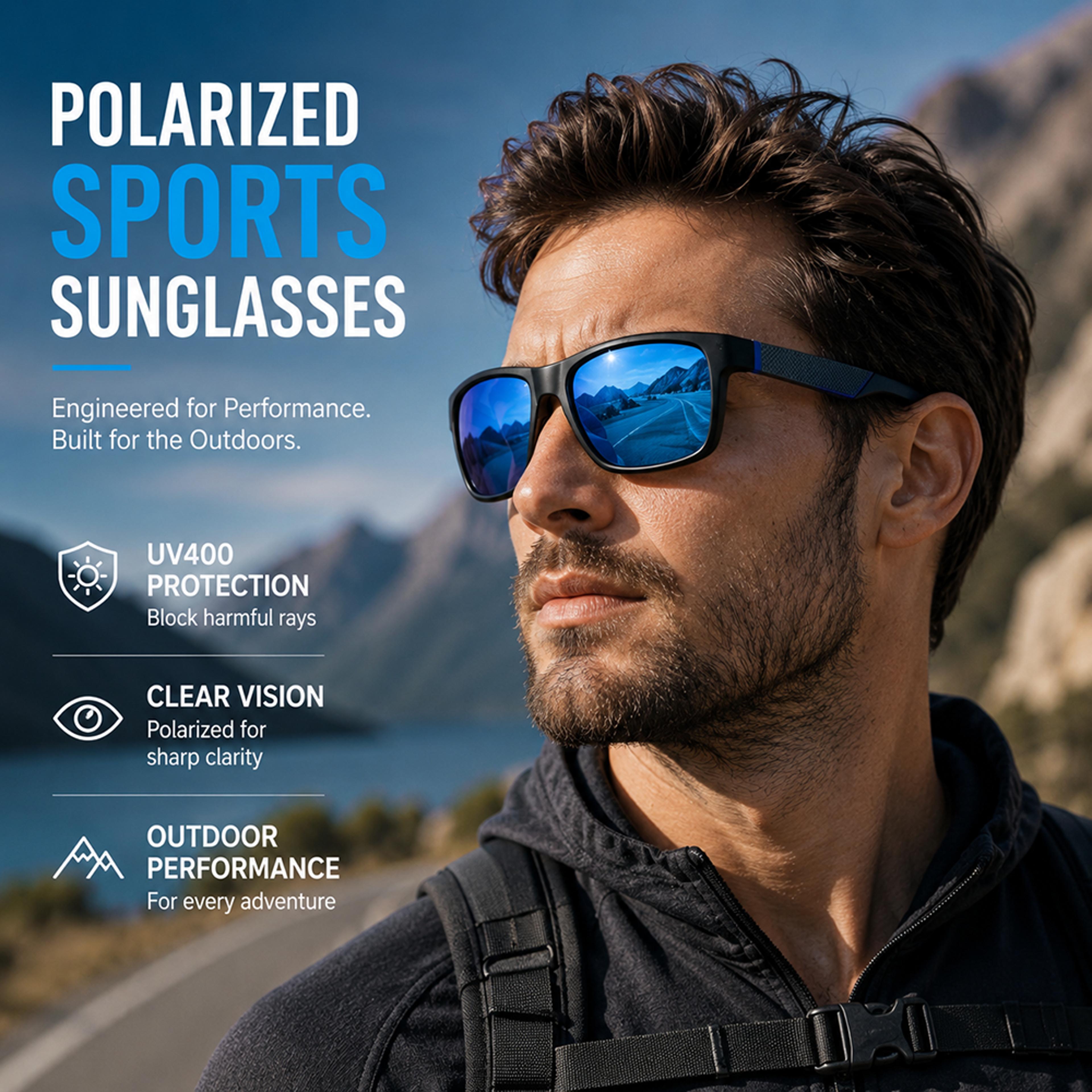 polarized sports sunglasses with uv protection for fishing, hiking & outdoor adventures