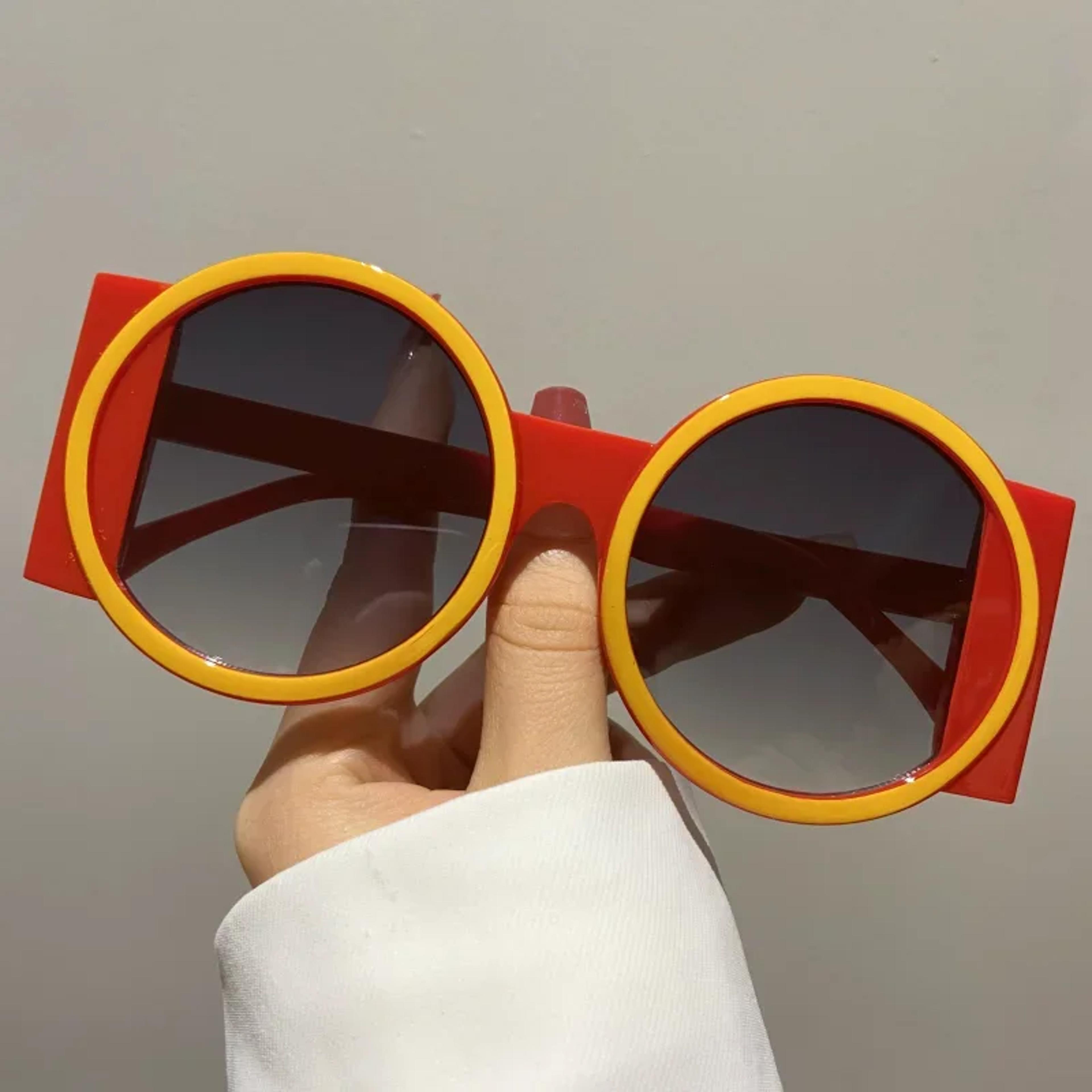 retro round beach sunglasses for women & men vintage fashion uv style shades