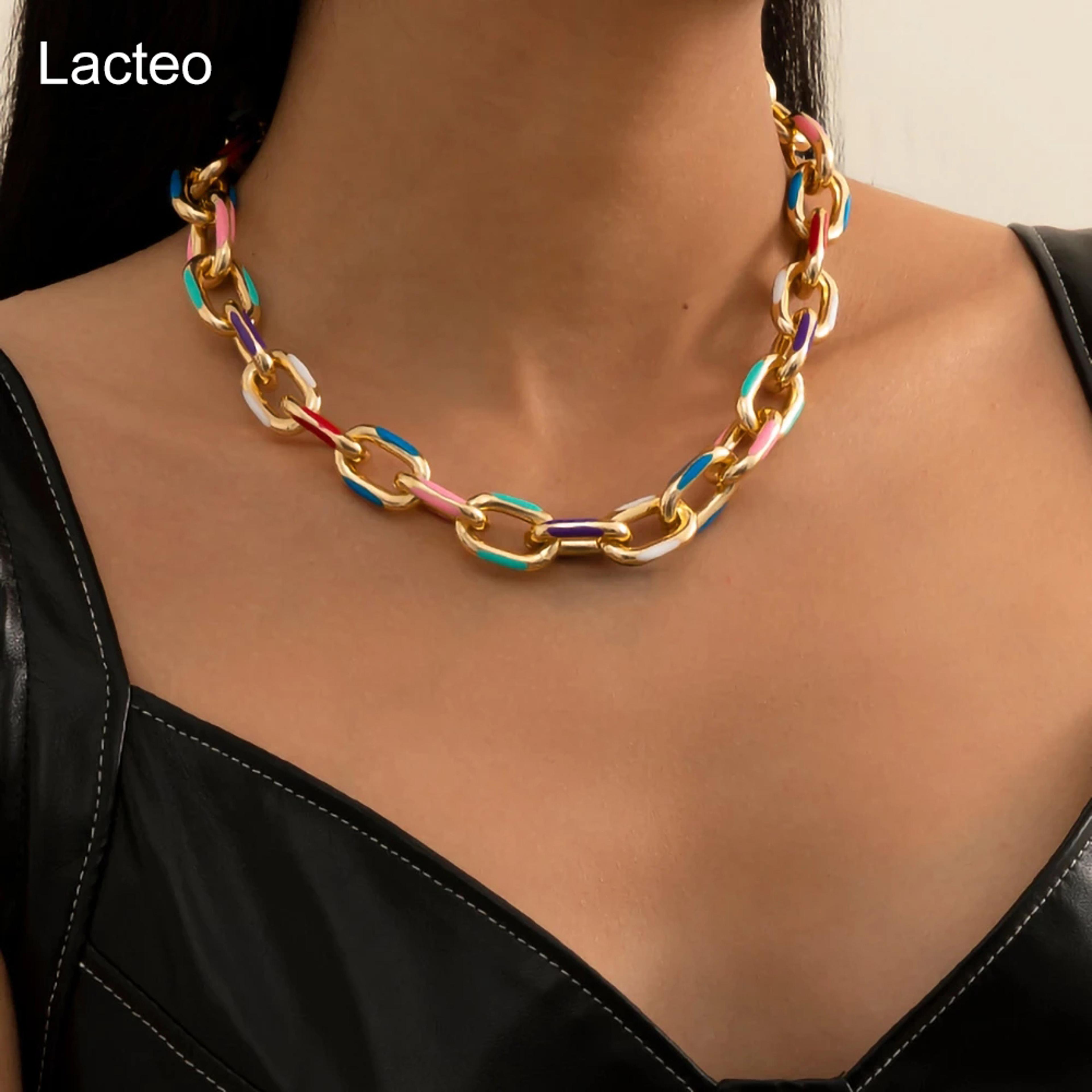 cross choker necklace steampunk necklace with colorful enamel cross chain