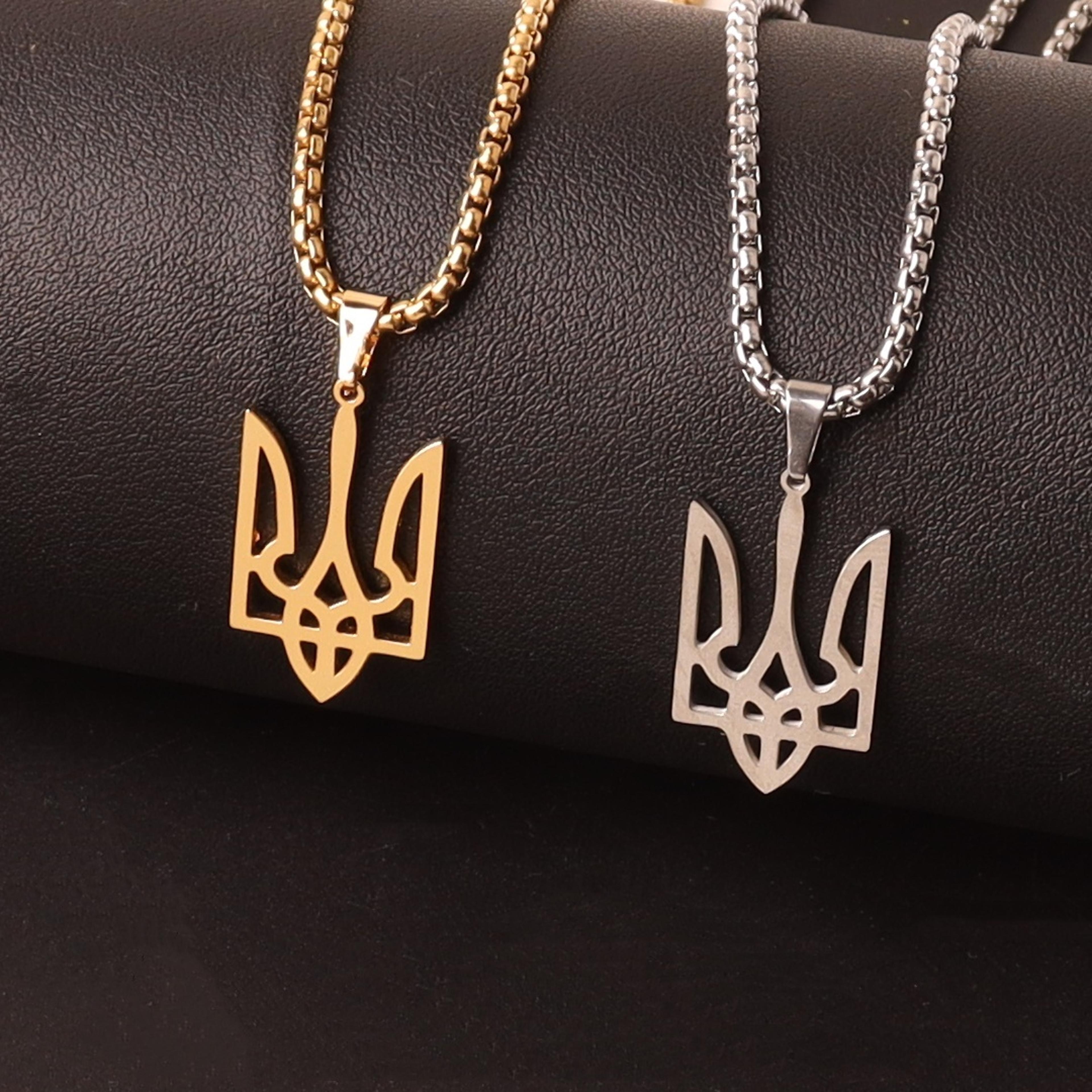 trident necklace stainless steel unisex pendant chain
