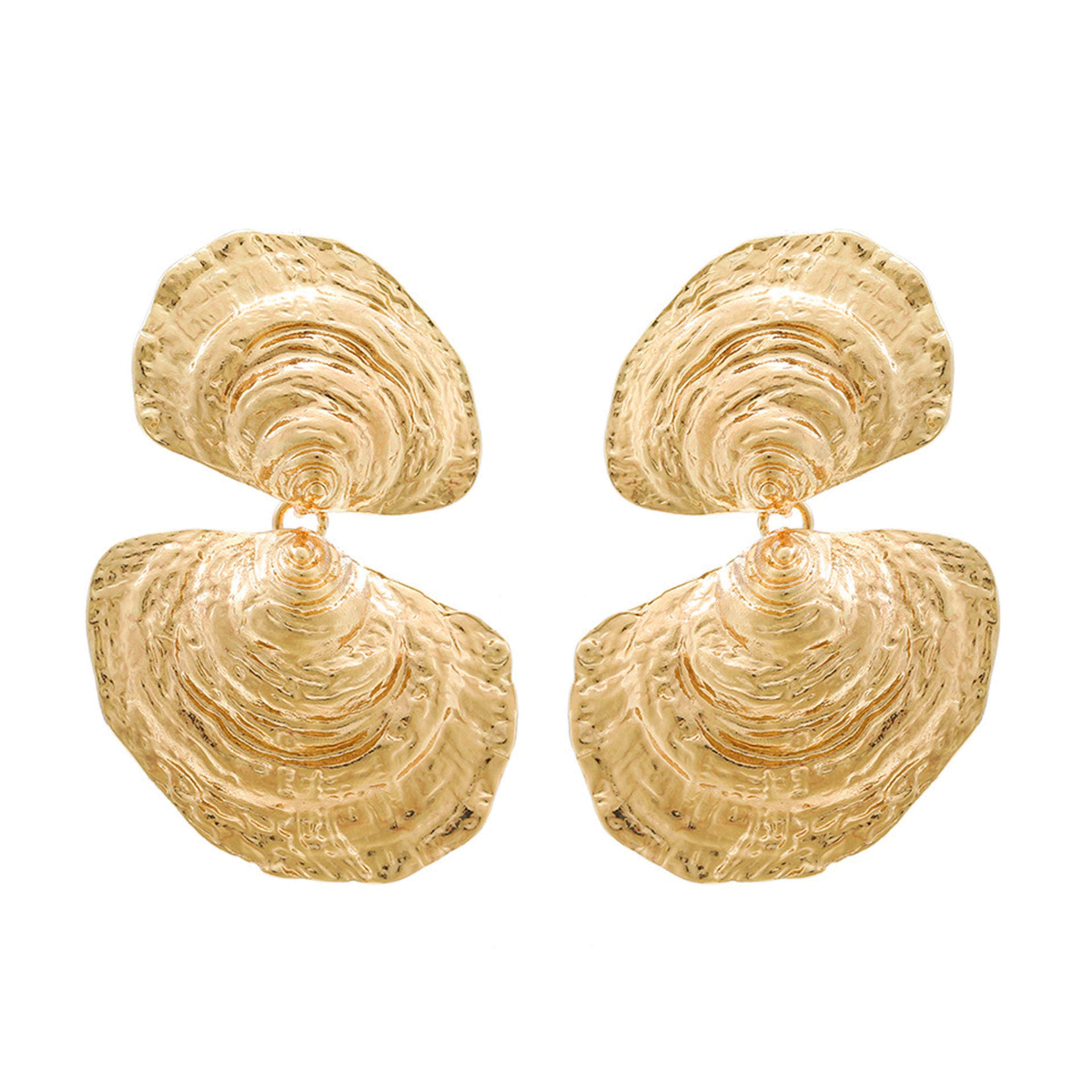 irregular metal shell drop earrings for women elegant shell drop earrings statement jewelry