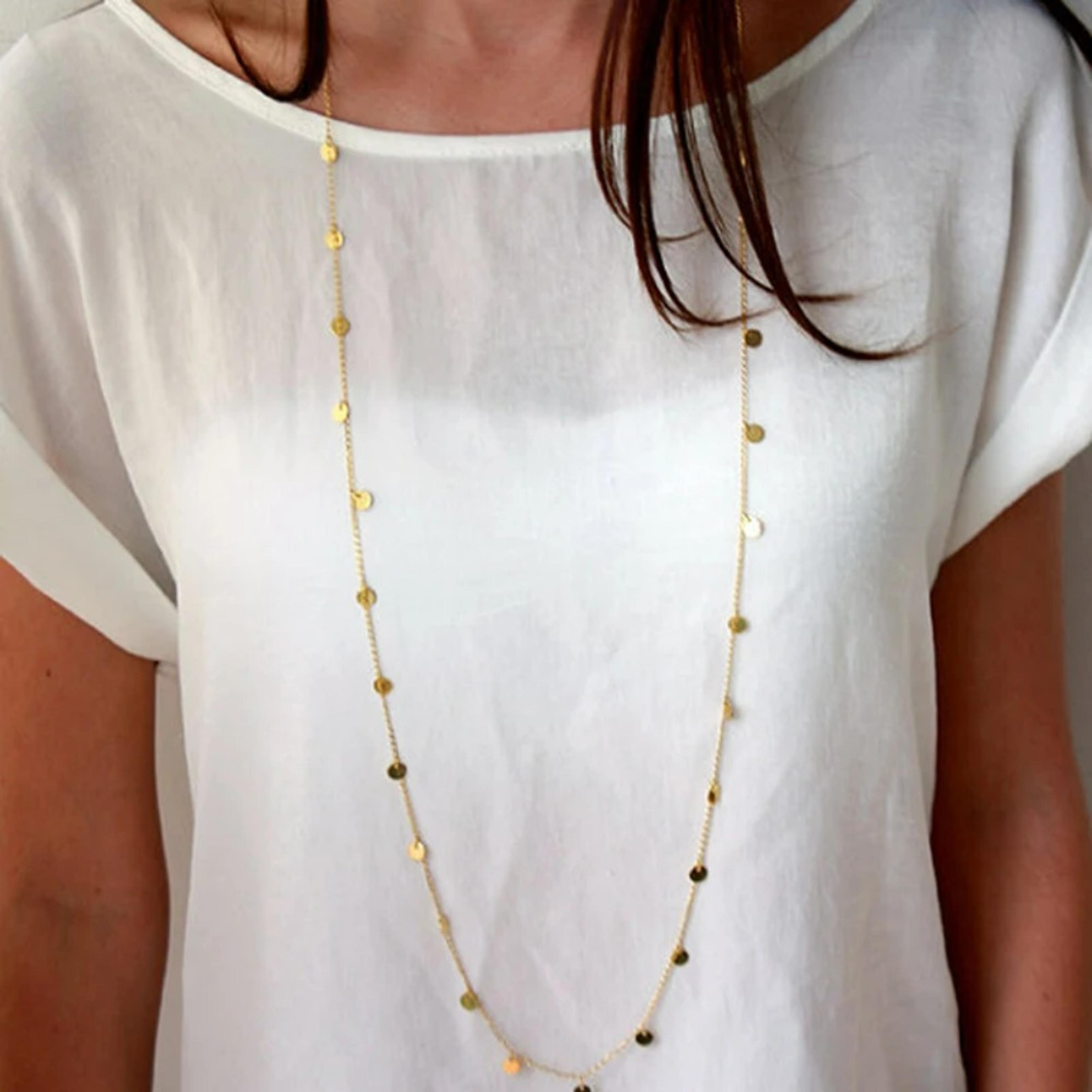 bohemian statement long pendant necklace for women gold plated maxi chain