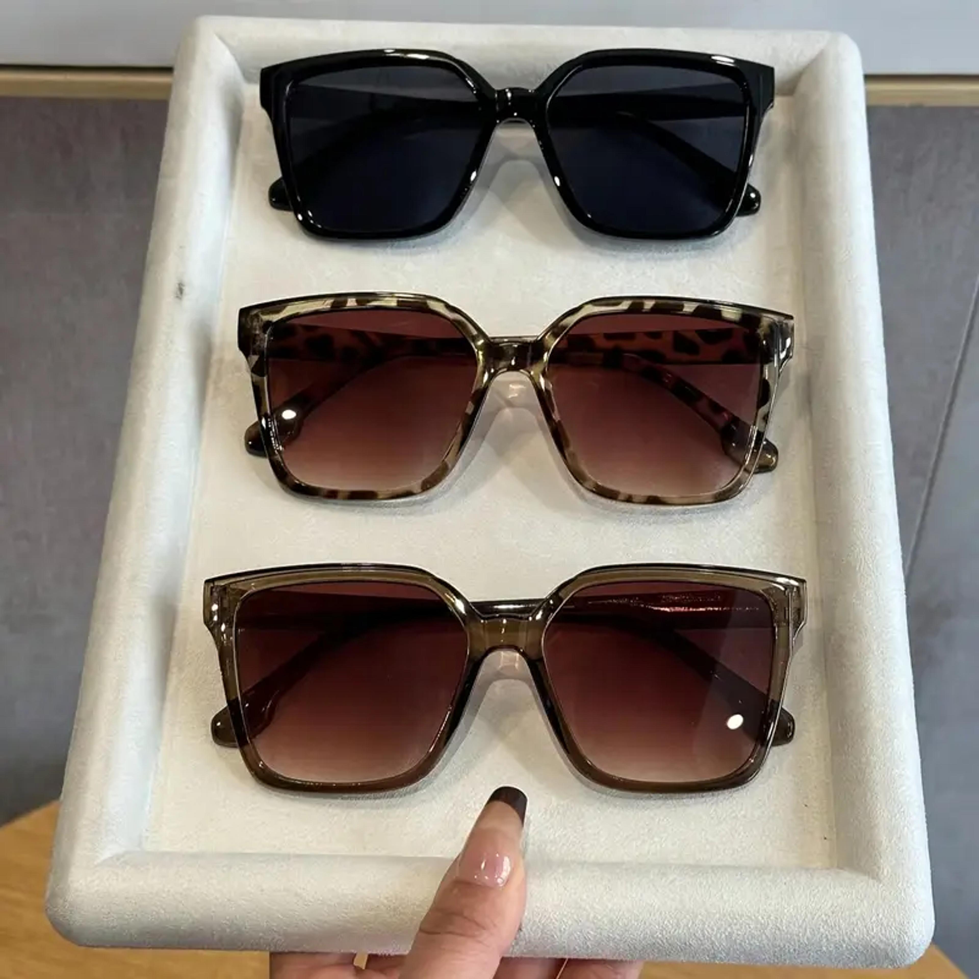 oversized rectangle sunglasses set for women with uv protection