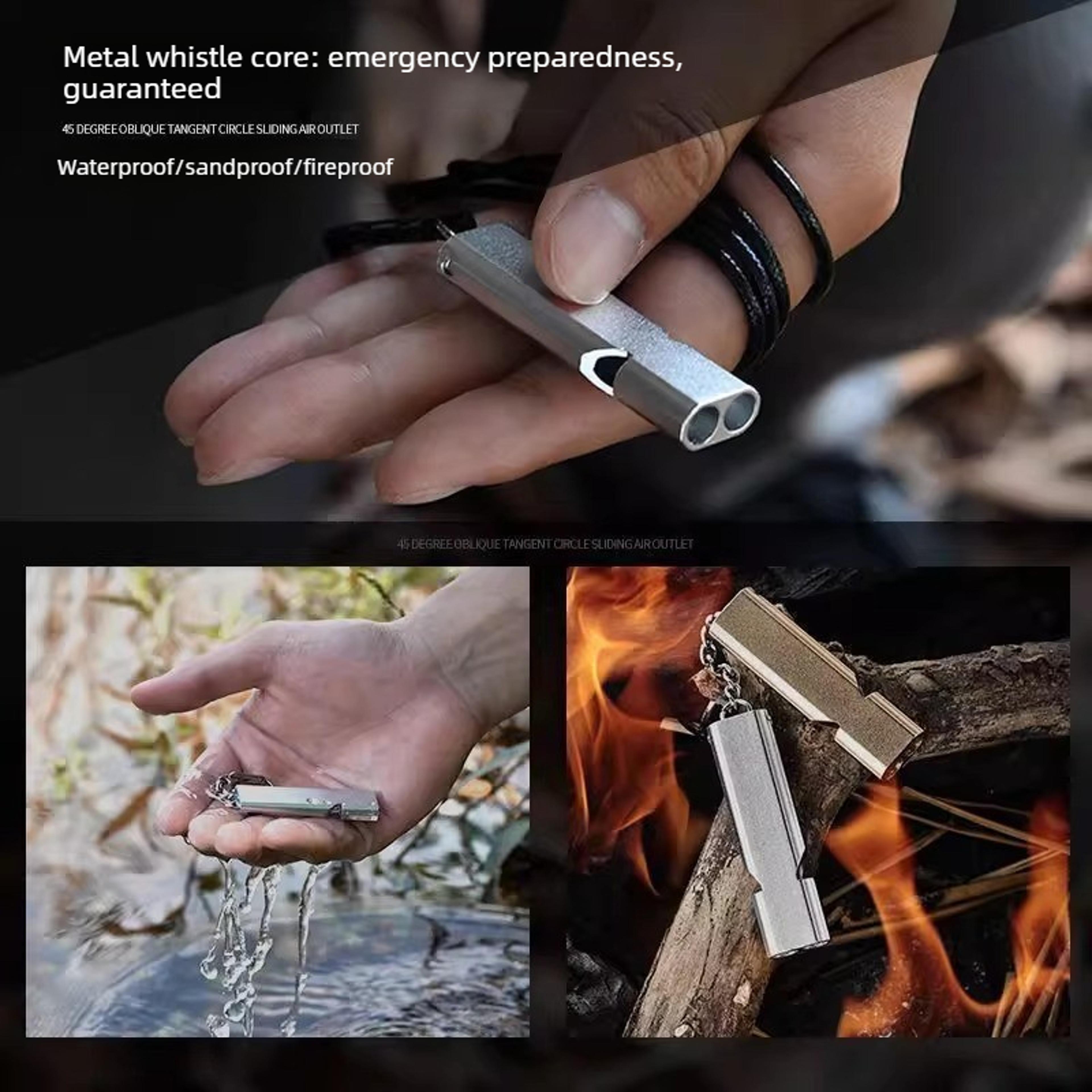 dual tube survival whistle high decibel emergency whistle for camping, hiking & outdoor safety