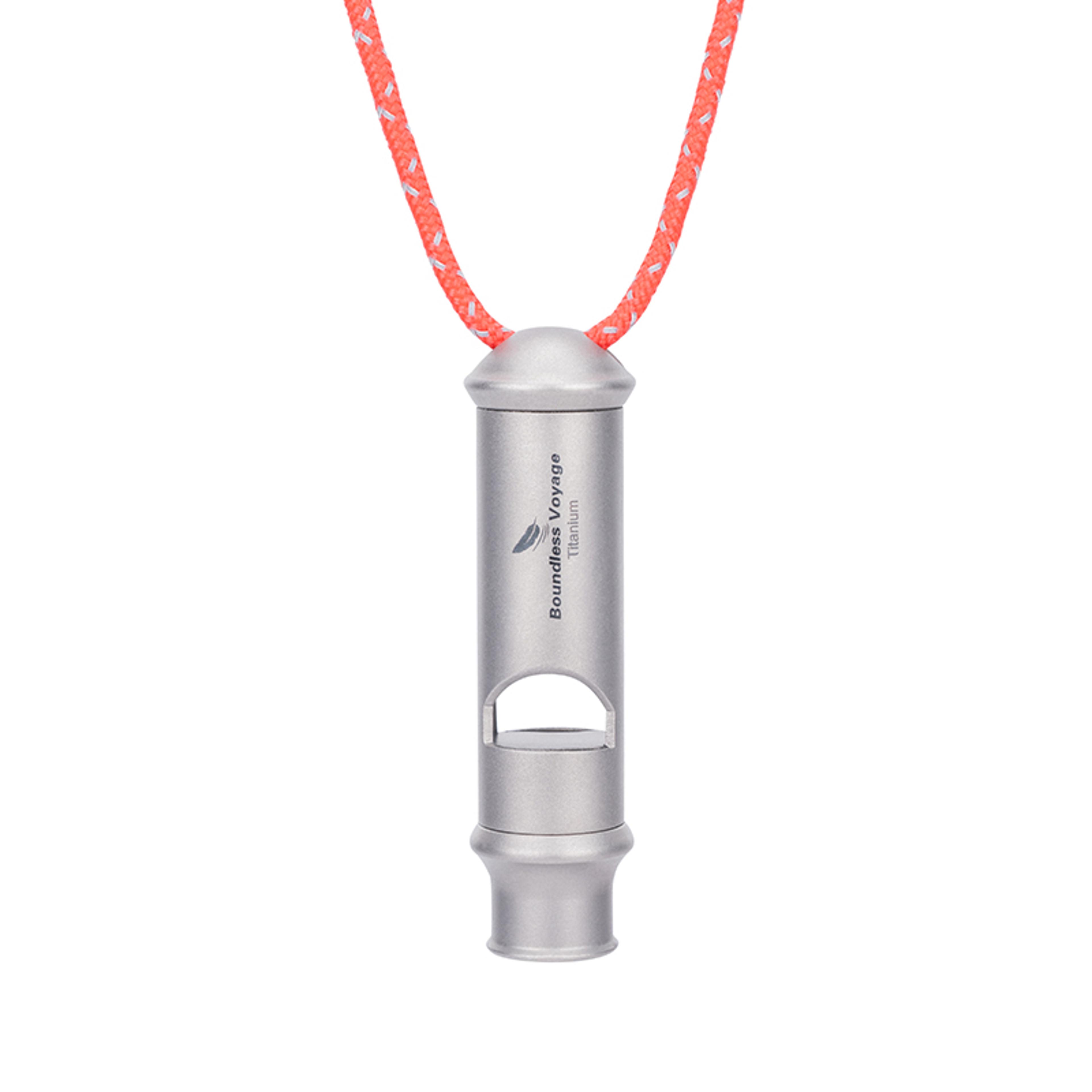 boundless voyage titanium survival whistle for camping, hiking & emergency safety
