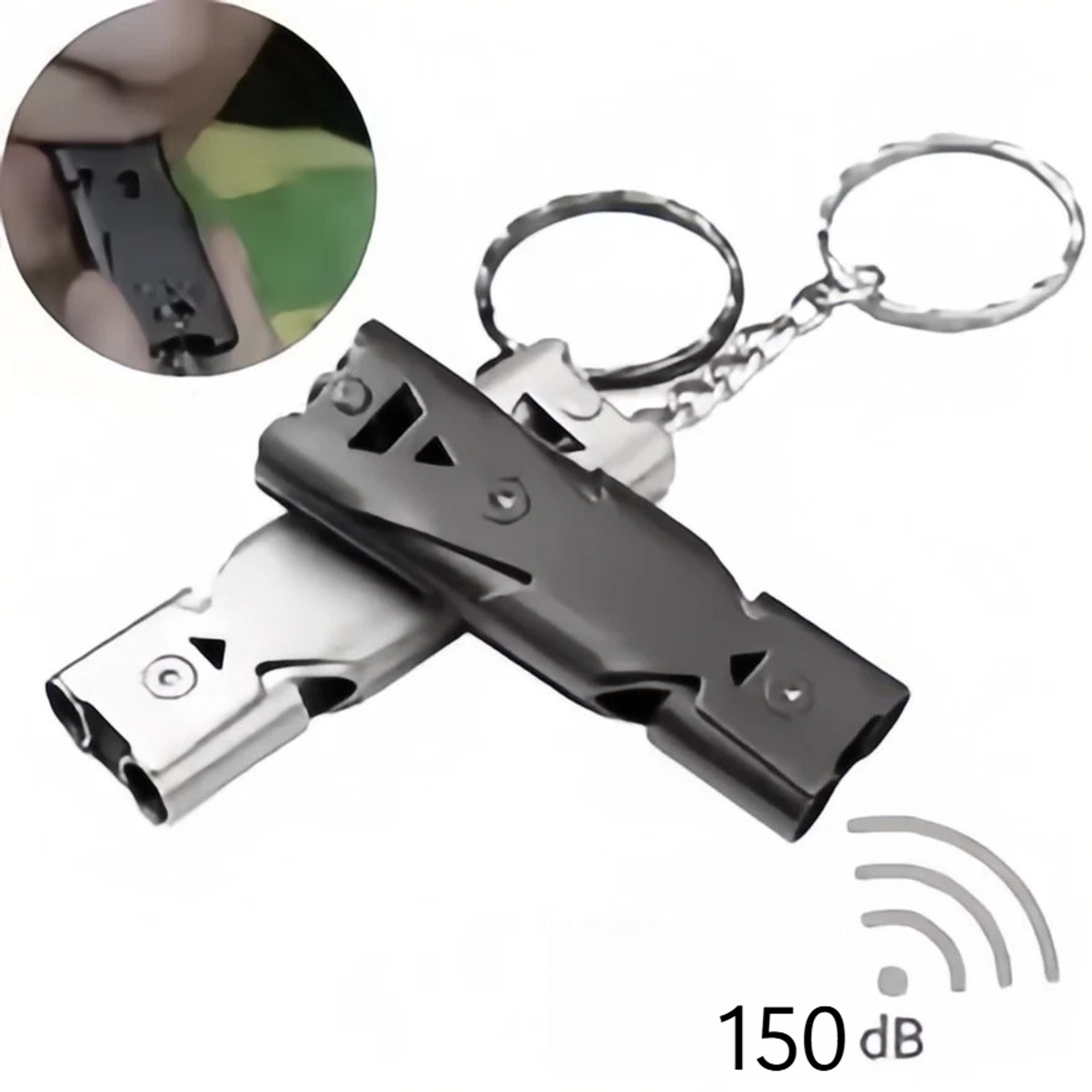 dual tube survival whistle keychain high decibel emergency whistle for camping hiking safety