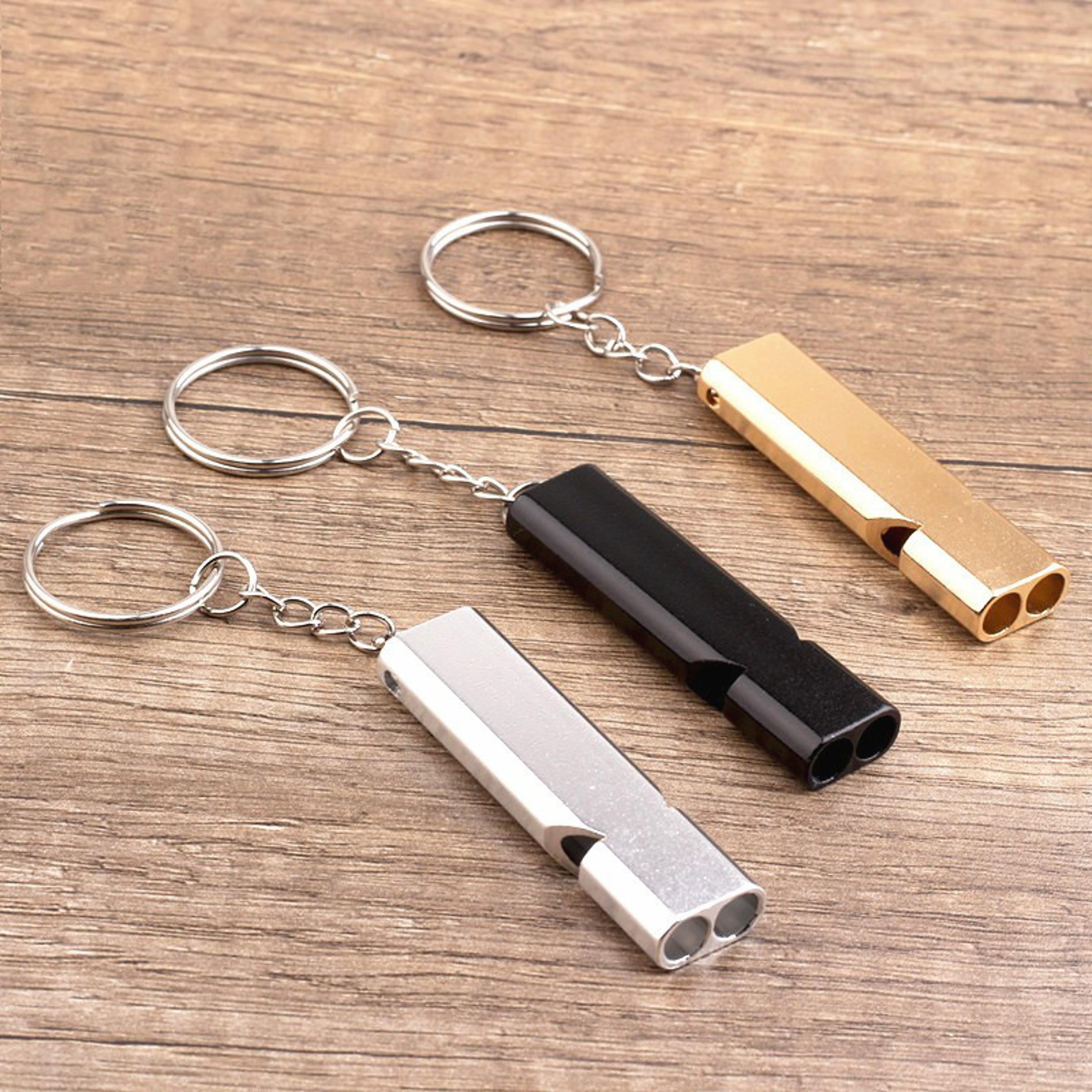 aluminum emergency survival whistle camping safety signal keychain